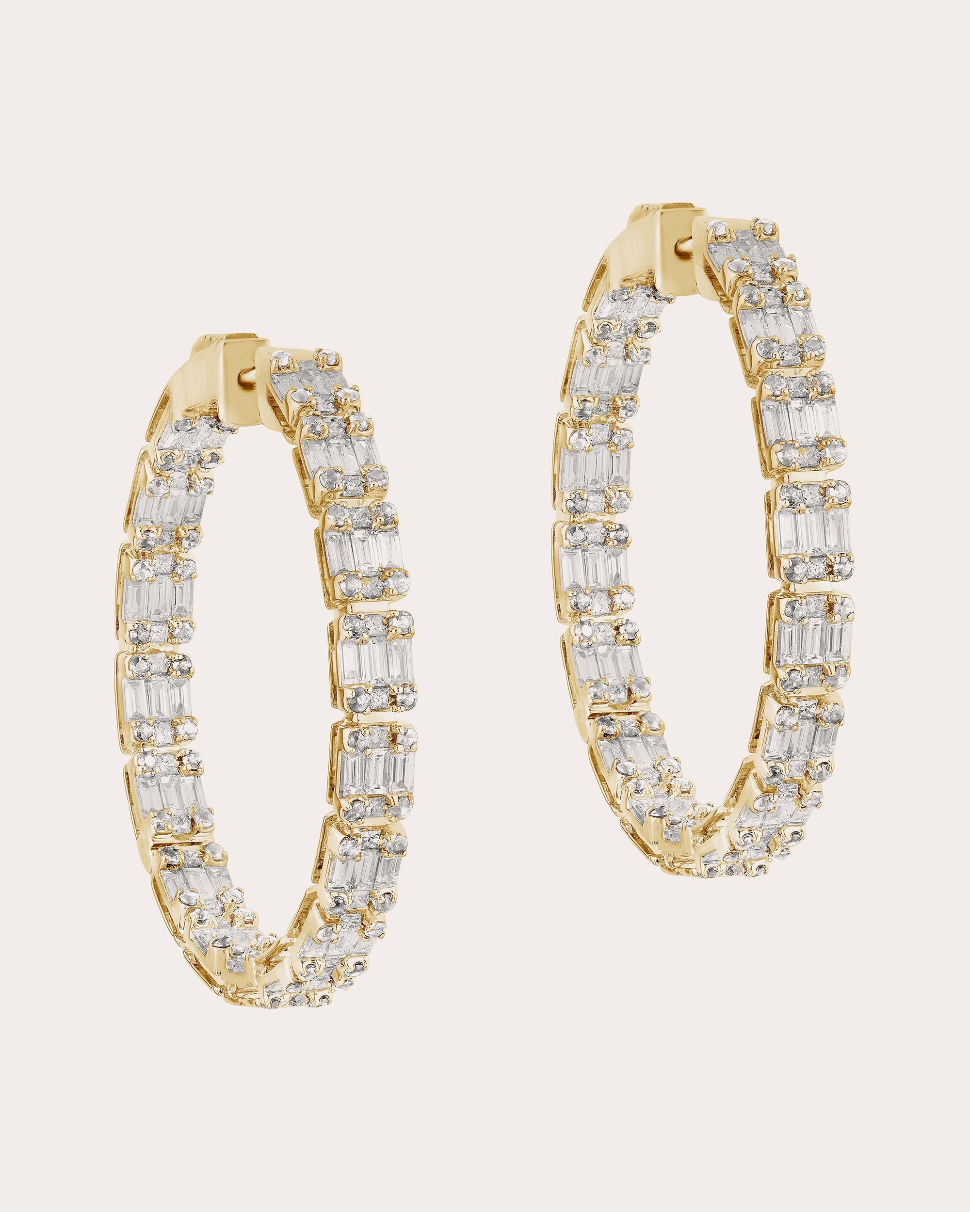 Limited Edition 18K Gold Diamond Inside-Out Hoop Earrings