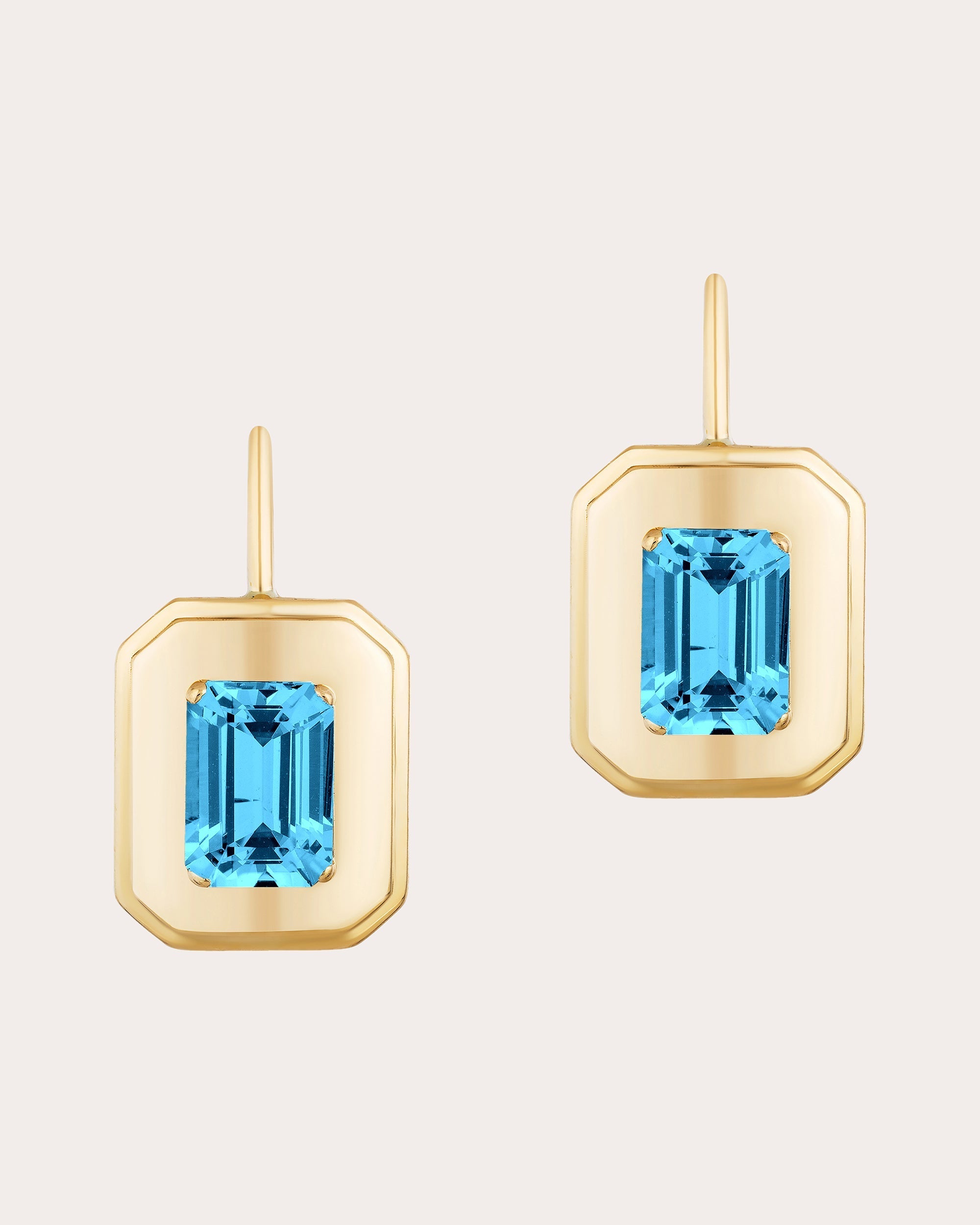 Queen 18K Gold Blue Topaz Earrings