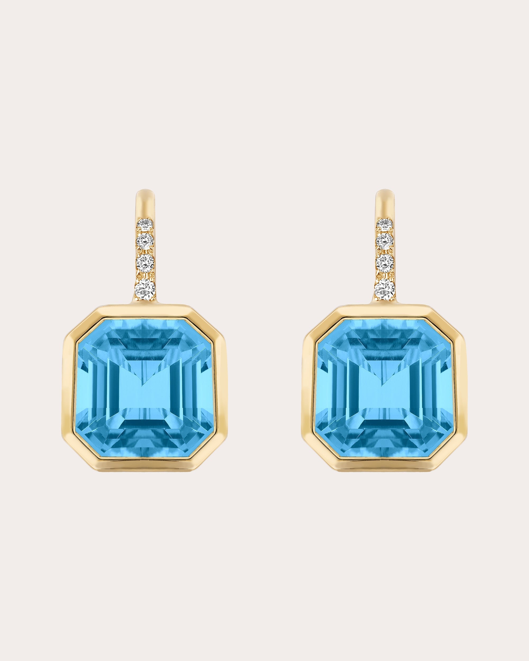 Gossip 18K Gold Blue Topaz Diamond Earrings