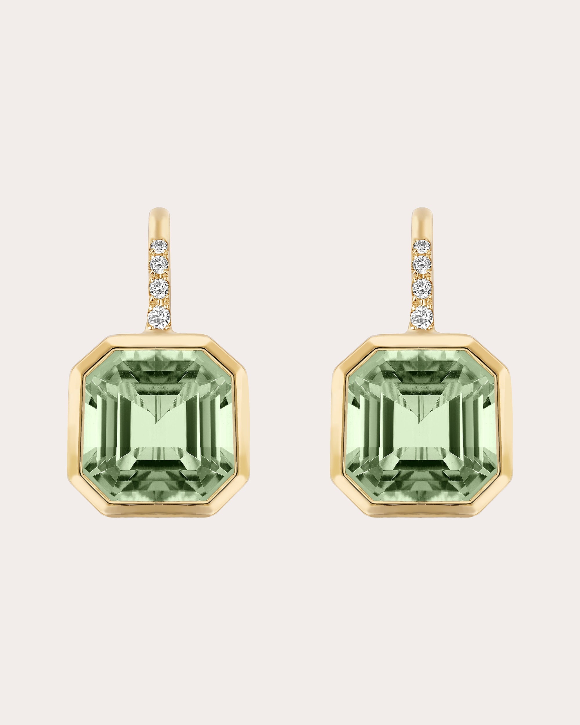 Gossip 18K Gold Prasiolite Diamond Earrings