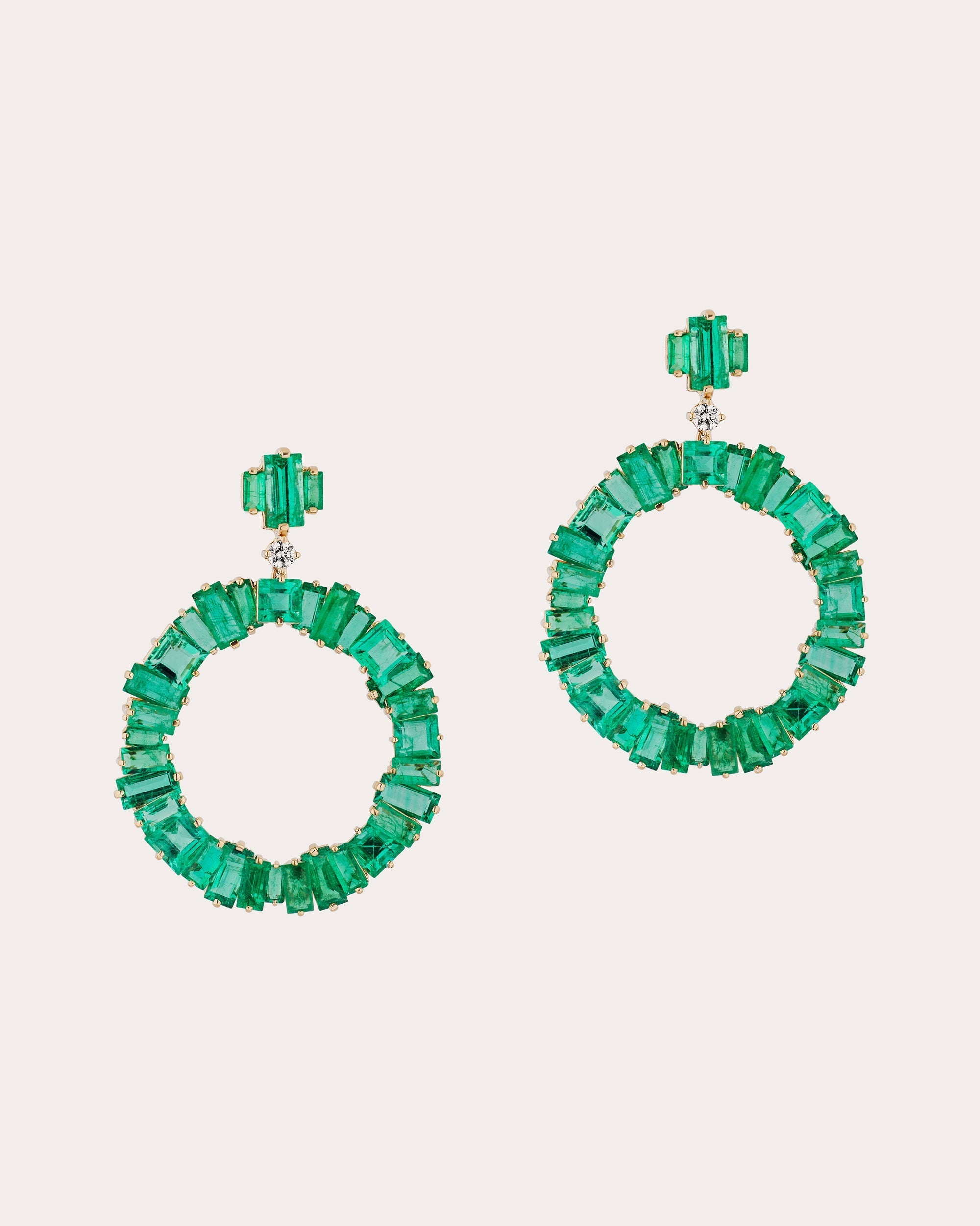 G-One 18K Gold Emerald Earrings