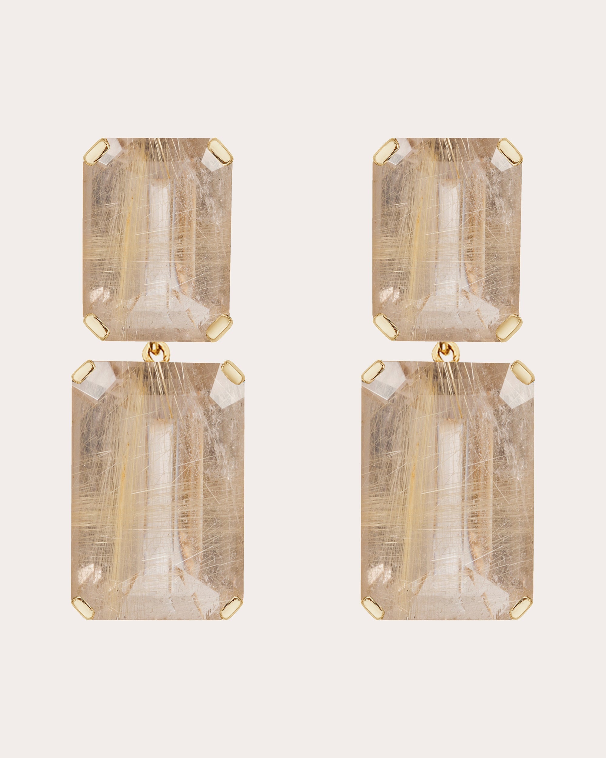 Gossip 18K Gold Rutilated Quartz Earrings