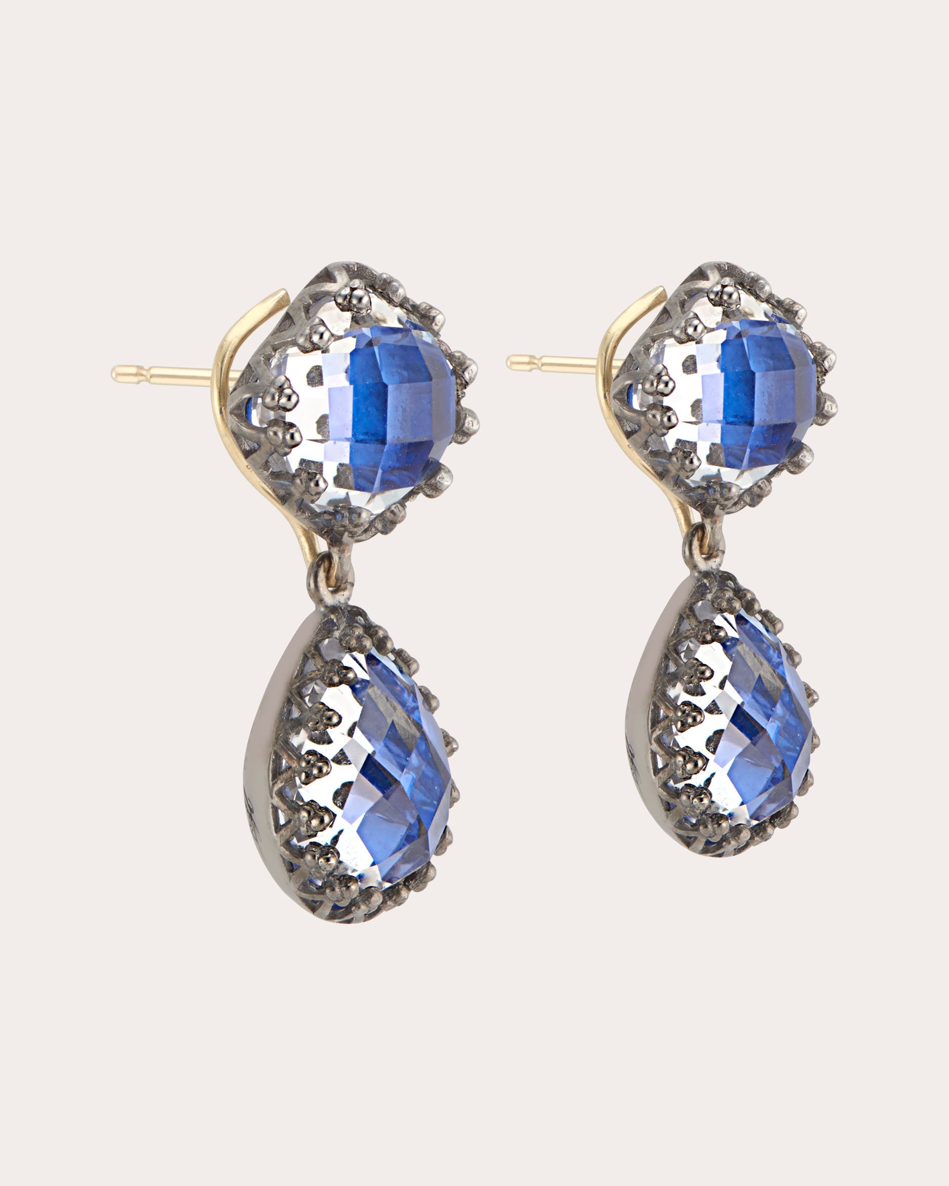 Indigo Foil Small Jane Drop Earrings