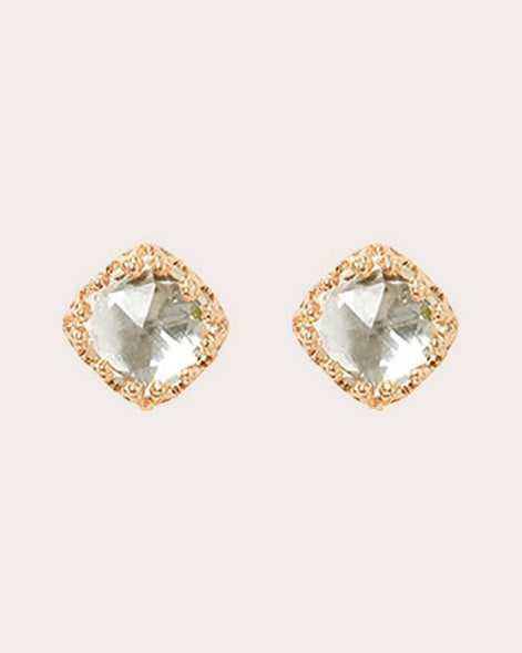 White Foil Small Jane Stud Earrings