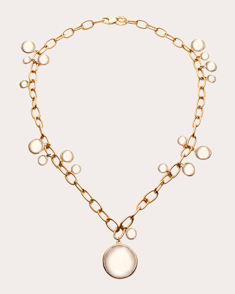 Mischief 18K Gold Moon Quartz Charm Necklace
