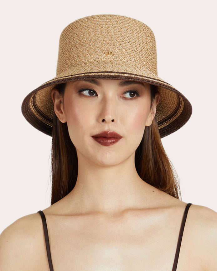 Jonah Stripe-Trimmed Woven Toyo Bucket Hat