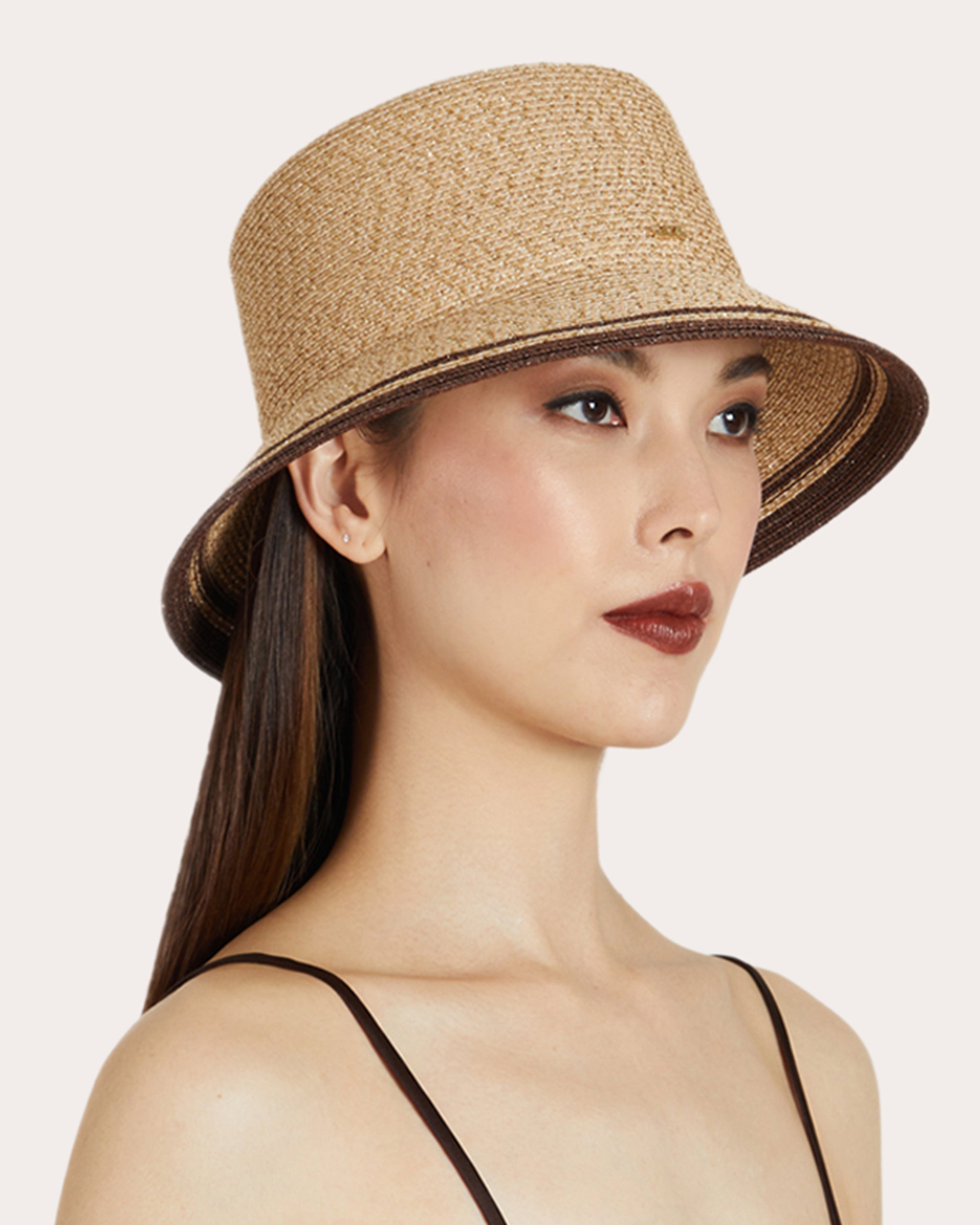 Jonah Stripe-Trimmed Woven Toyo Bucket Hat