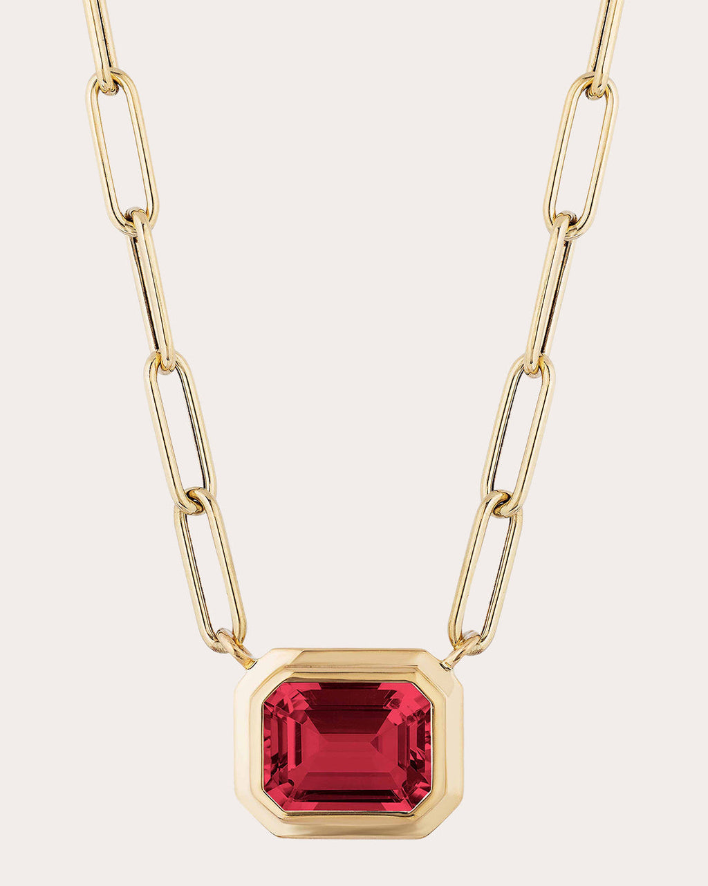 Manhattan 18K Gold Garnet Pendant Necklace