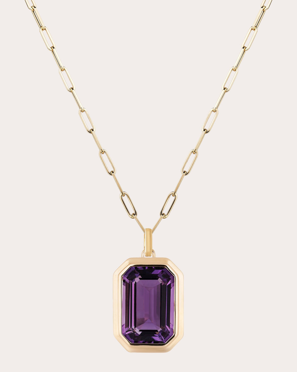 Manhattan 18K Gold Amethyst Pendant Necklace
