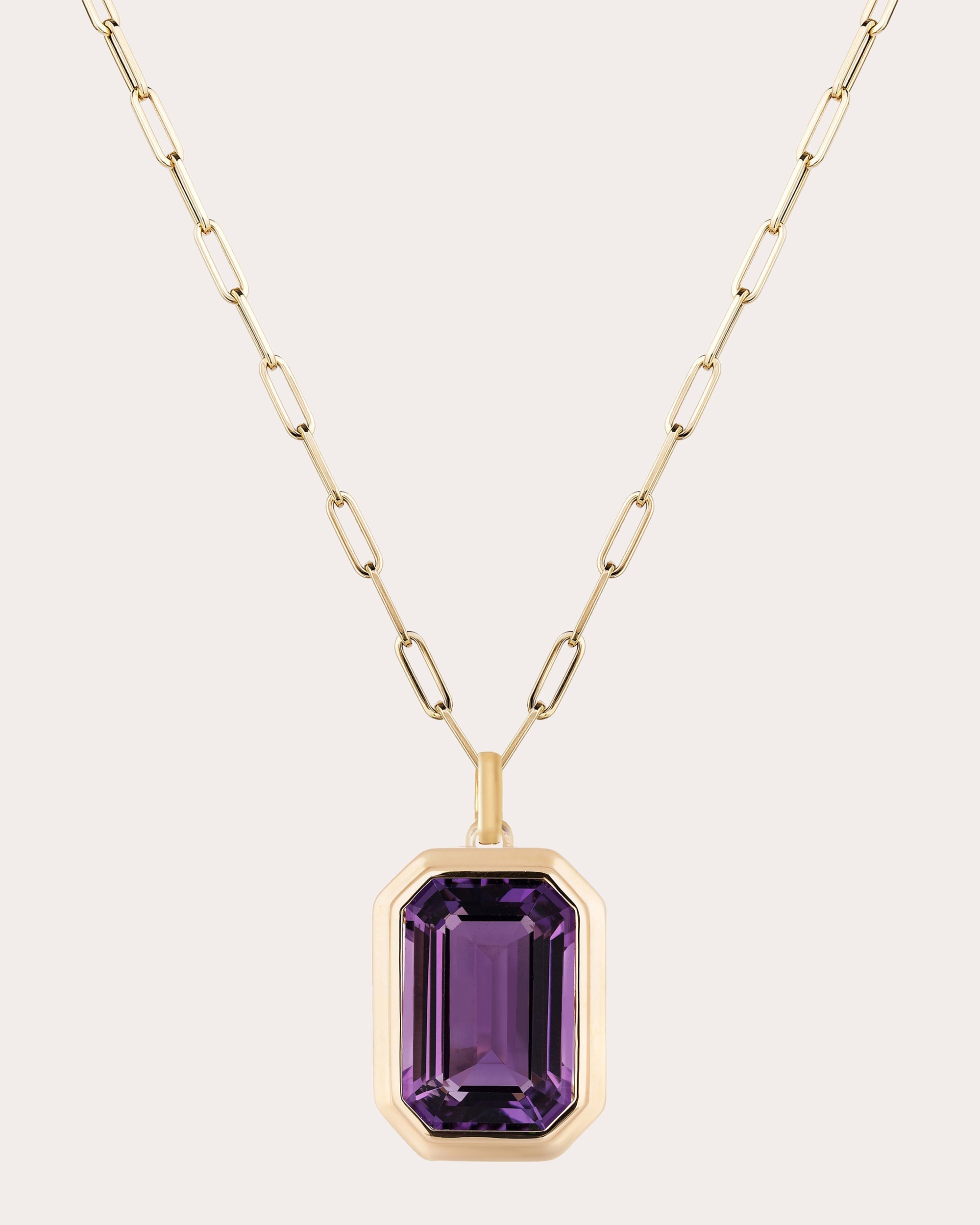 Manhattan 18K Gold Amethyst Pendant Necklace