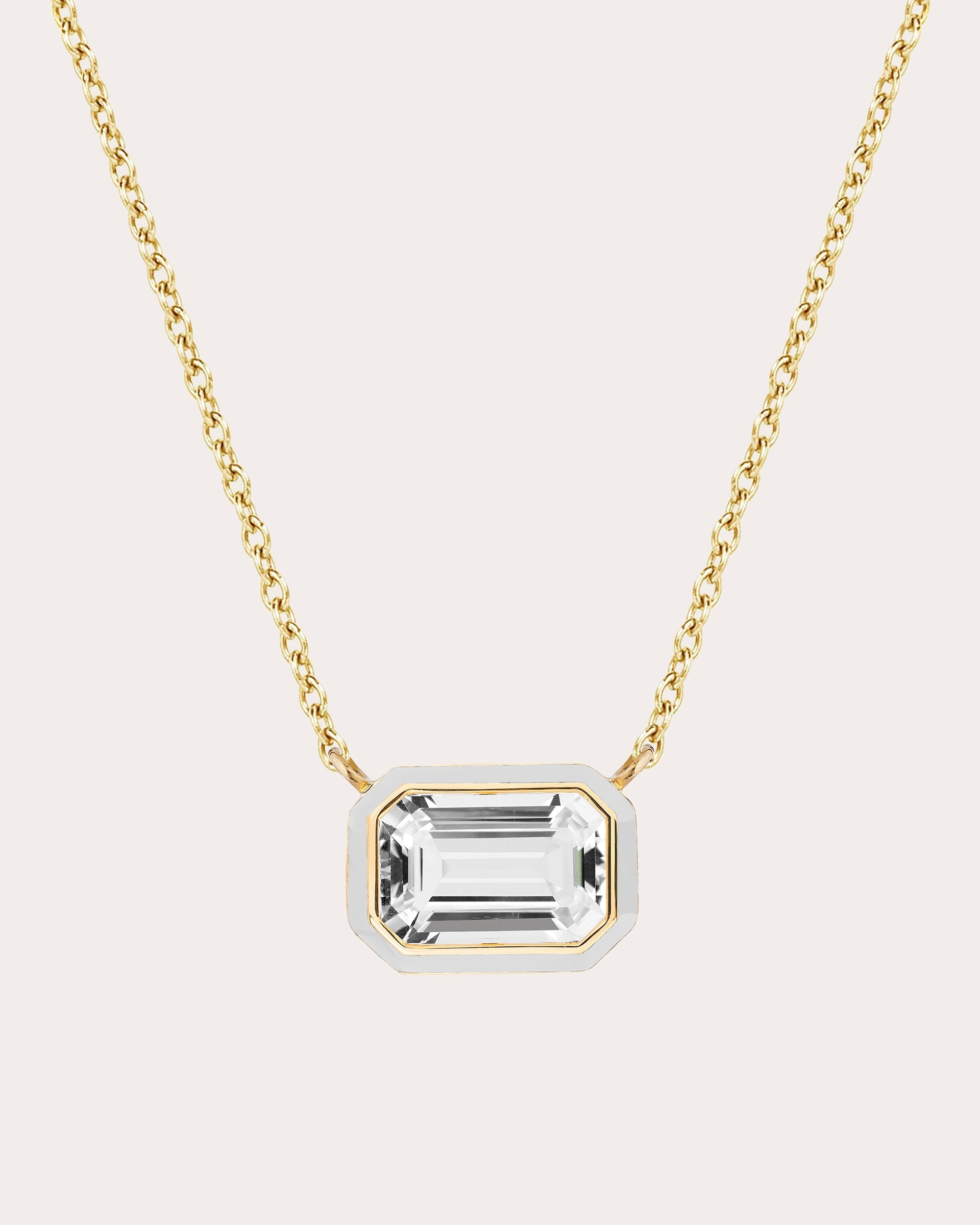 Queen 18K Gold Rock Crystal Pendant Necklace