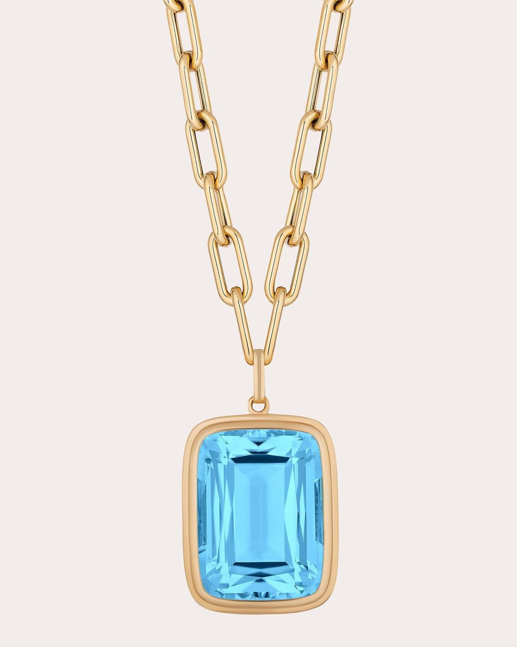 Manhattan 18K Gold Blue Topaz Pendant Necklace