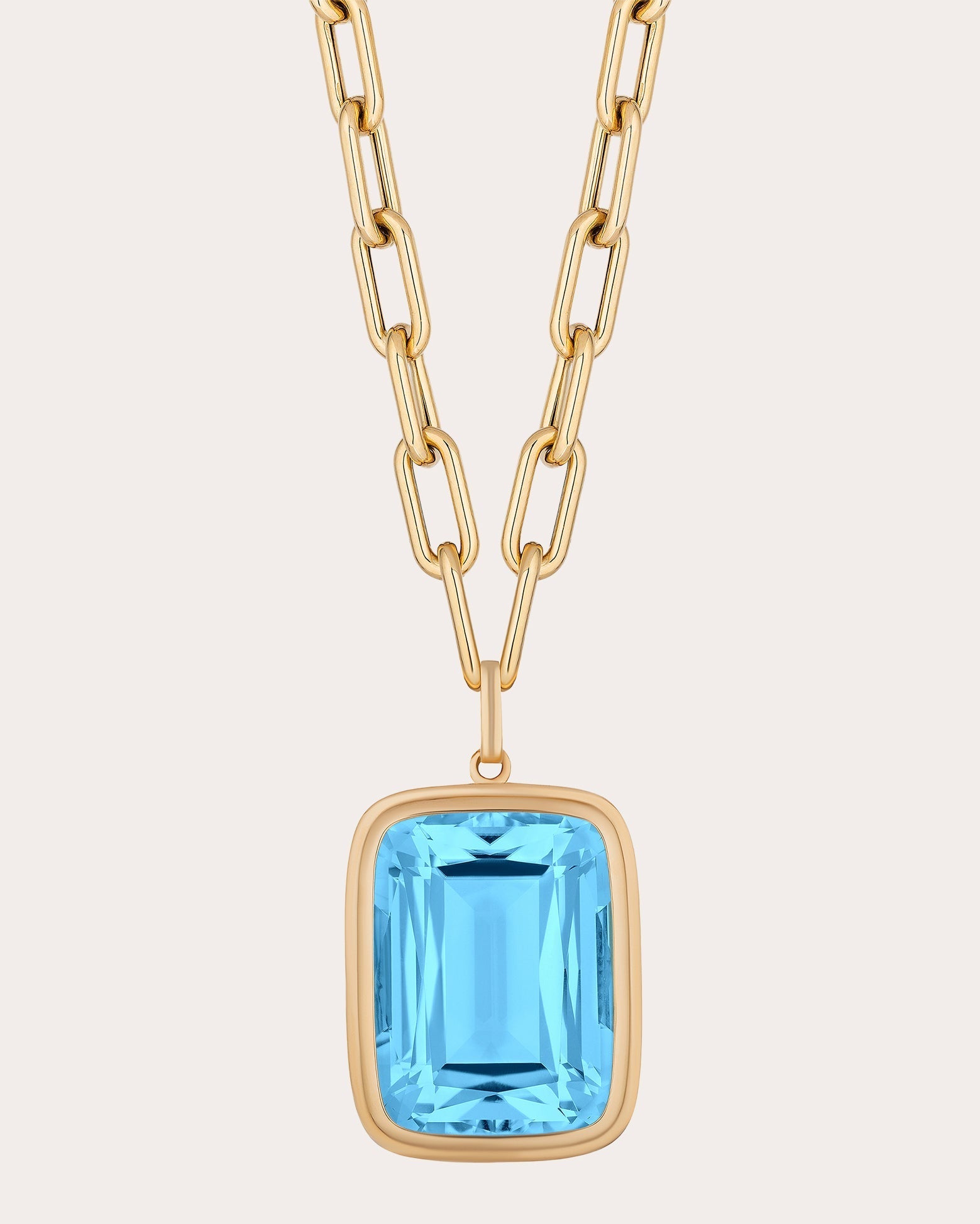 Manhattan 18K Gold Blue Topaz Pendant Necklace