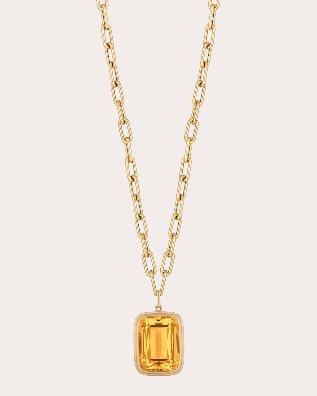 Manhattan 18K Gold Citrine Pendant Necklace