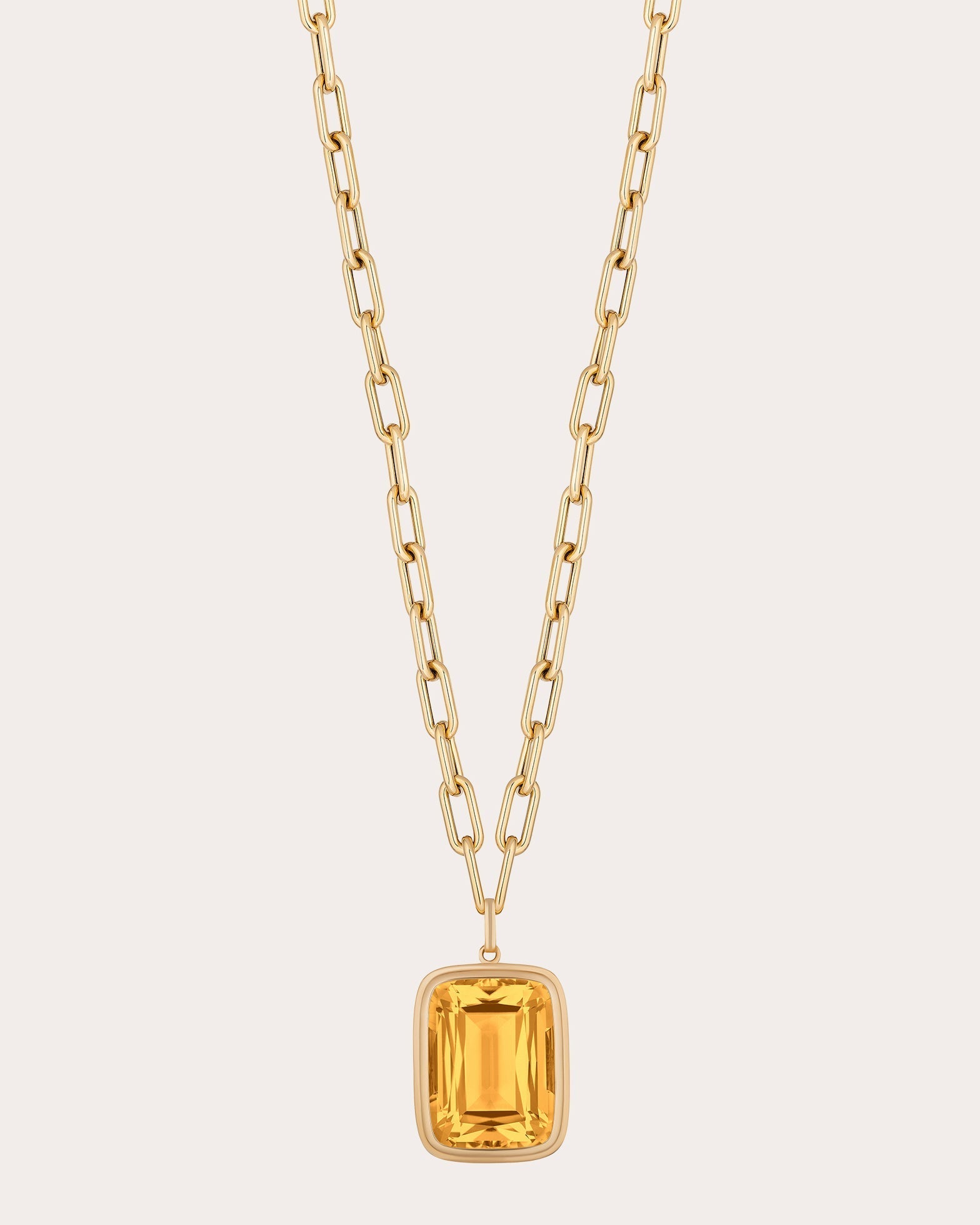Manhattan 18K Gold Citrine Pendant Necklace