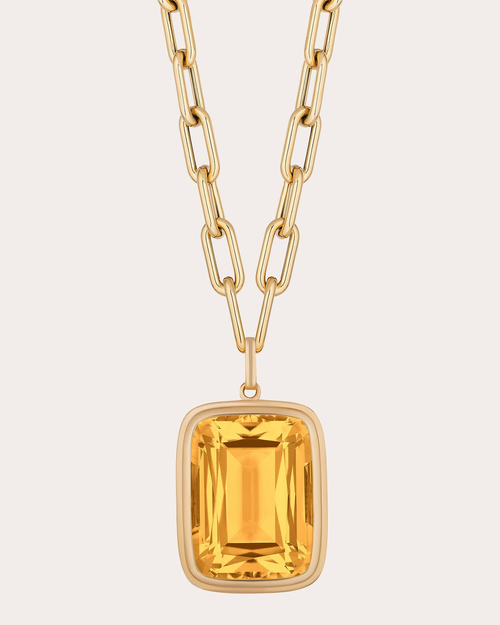 Manhattan 18K Gold Citrine Pendant Necklace
