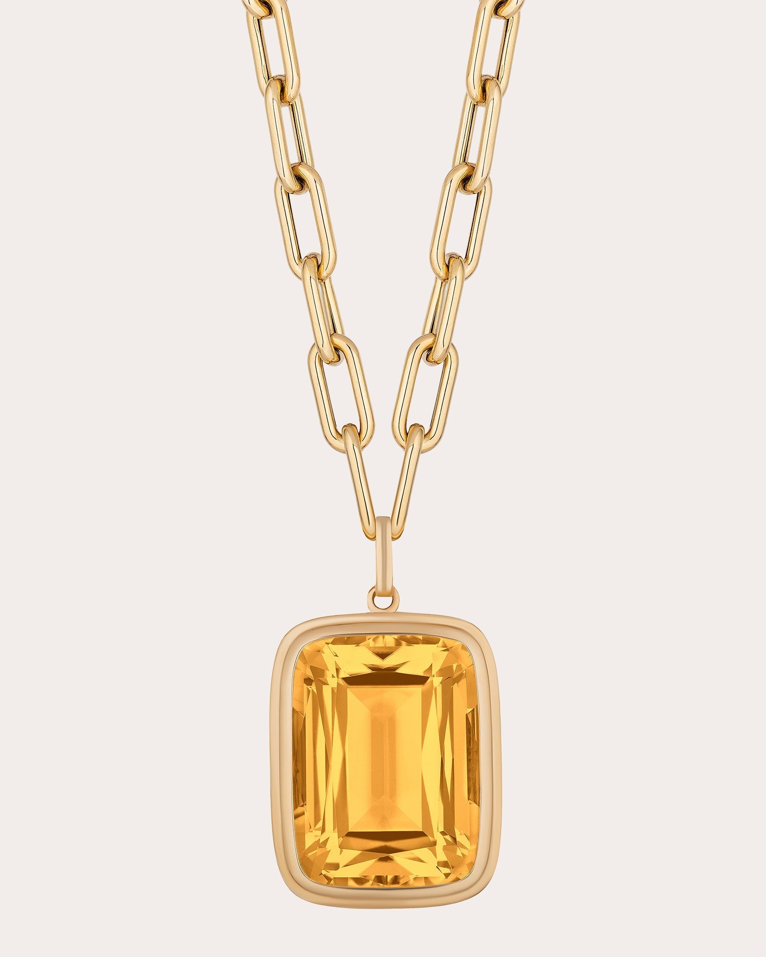 Manhattan 18K Gold Citrine Pendant Necklace