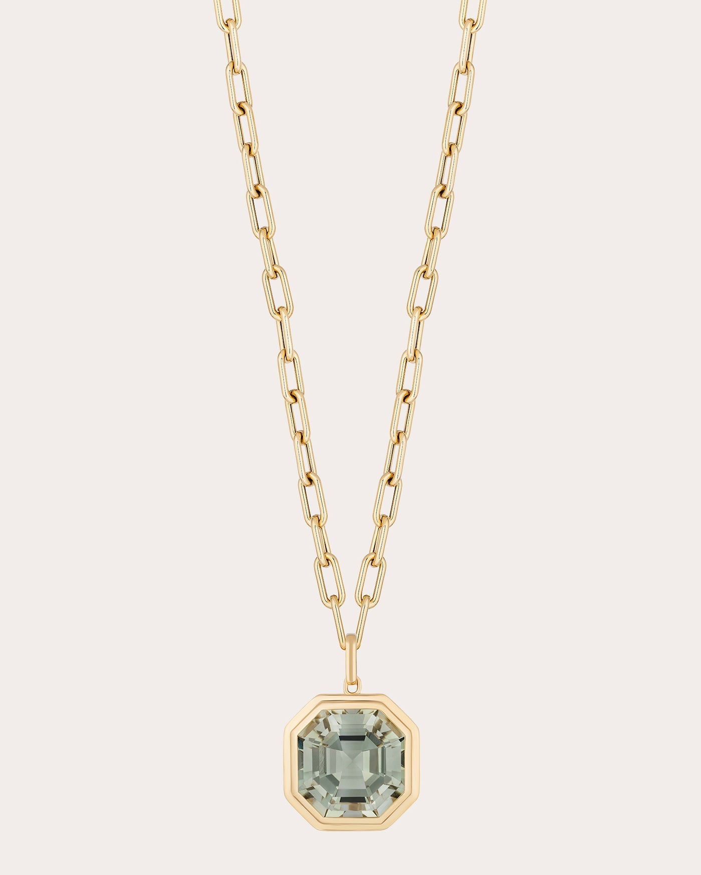 Manhattan 18K Gold Prasiolite Pendant Necklace