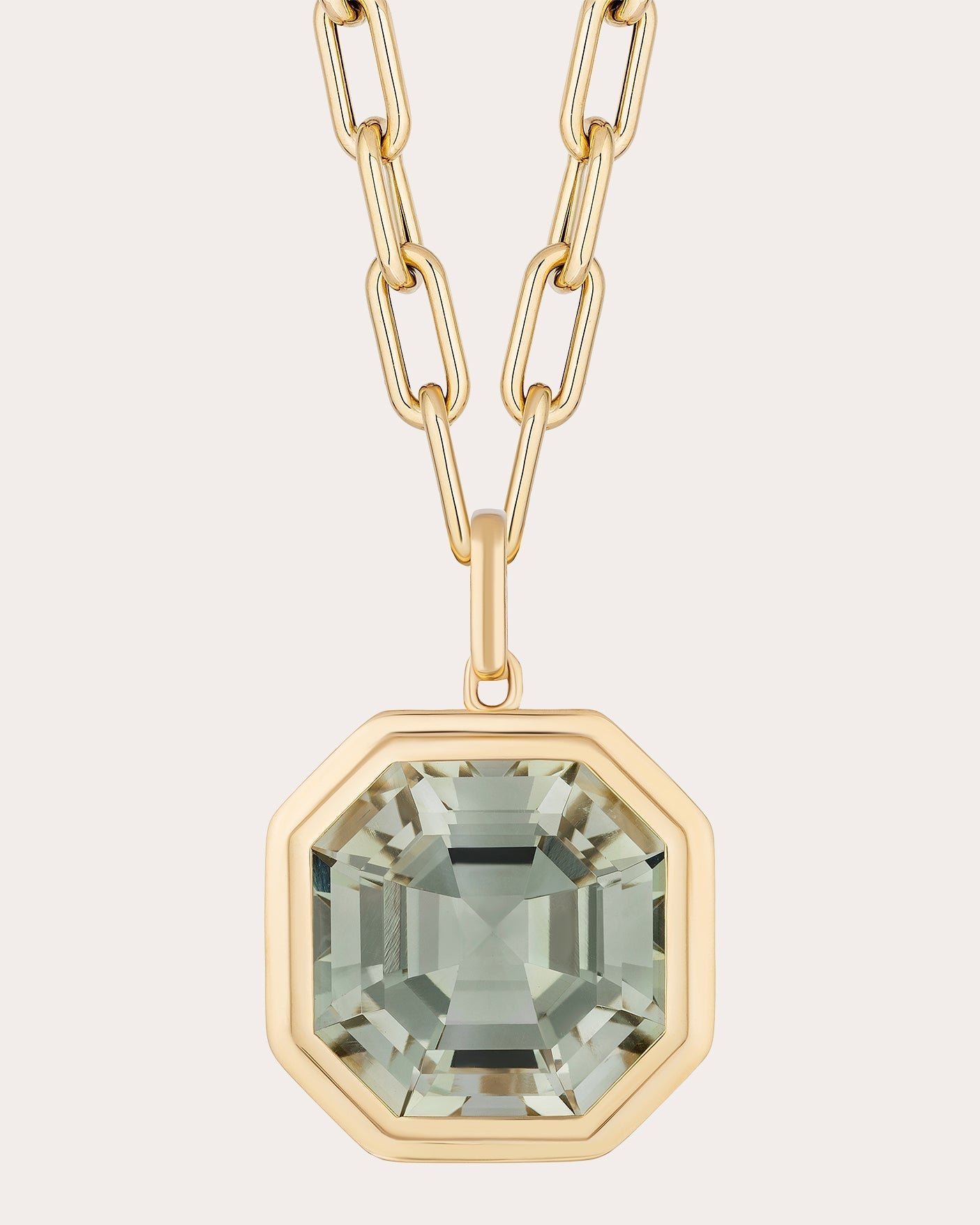 Manhattan 18K Gold Prasiolite Pendant Necklace