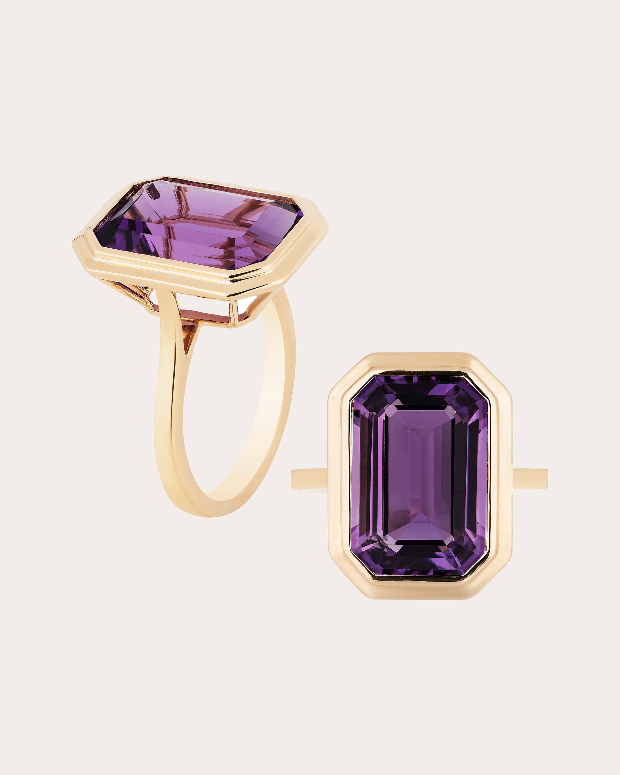 Manhattan 18K Gold Amethyst Ring