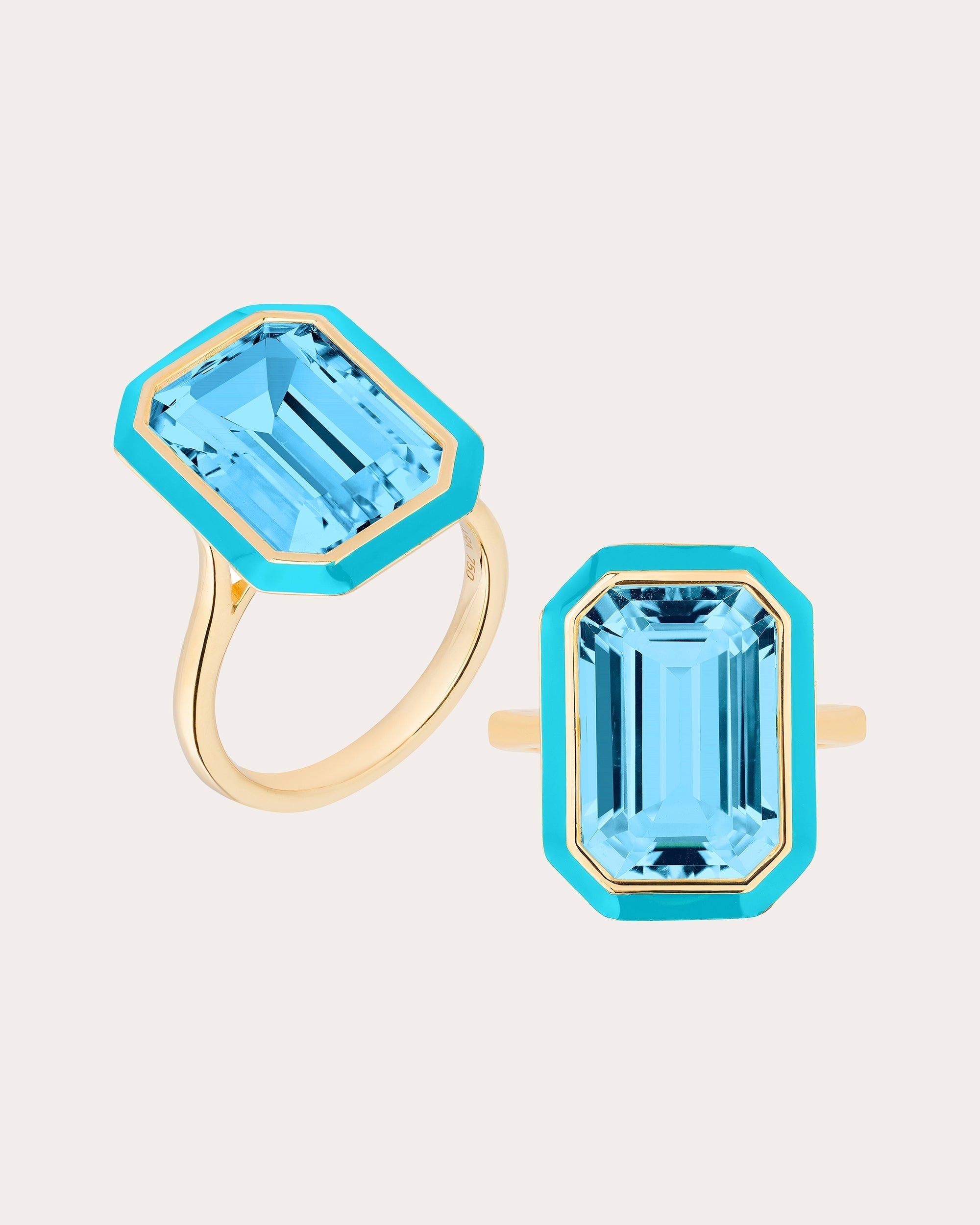 Queen 18K Gold Enamel Topaz Ring