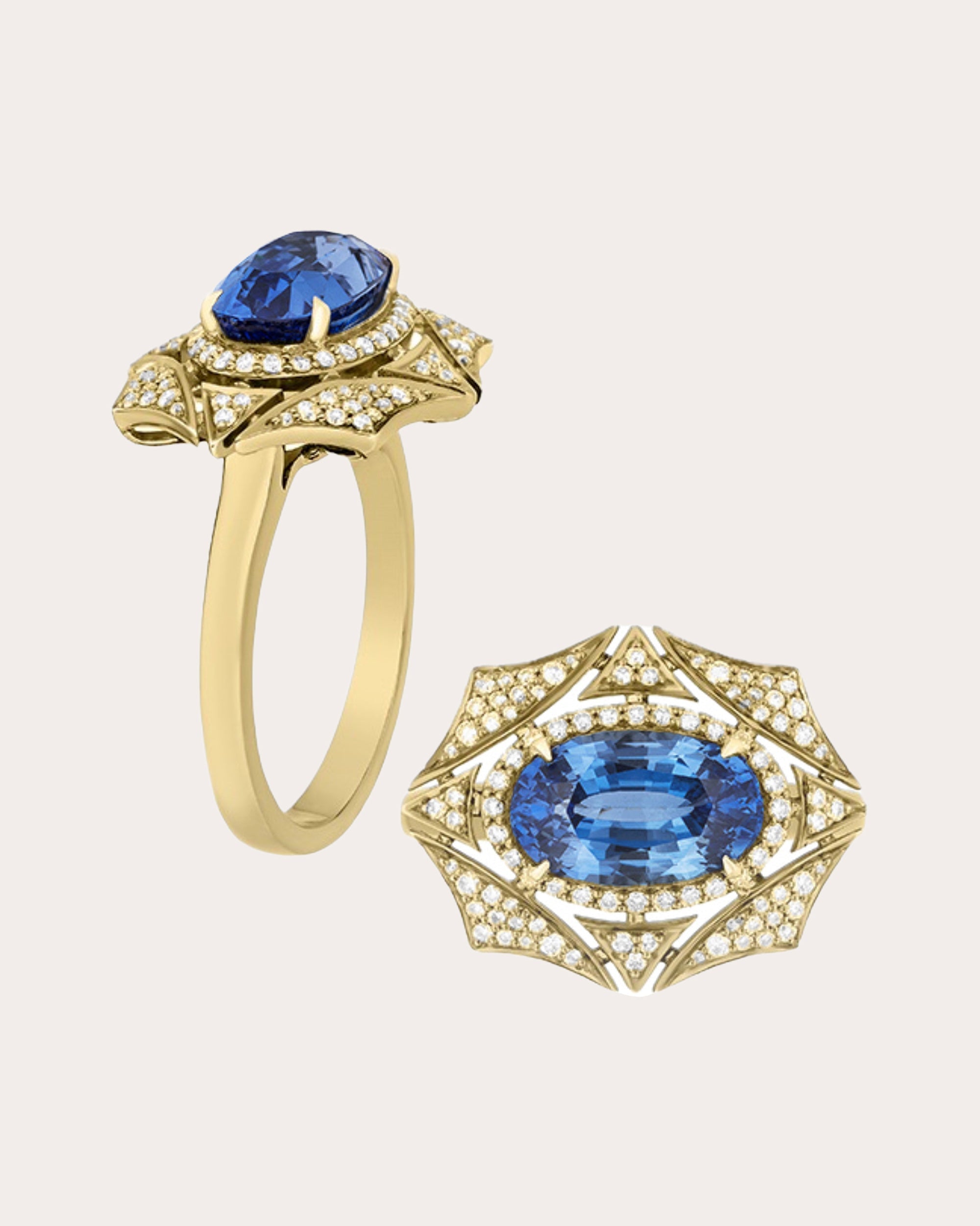 Limited Edition 18K Gold Sapphire and Diamond Ring