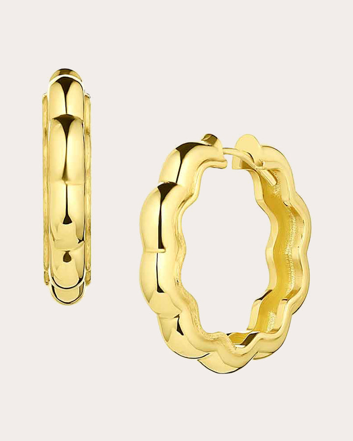 So Wavy 18K Gold Hoop Earrings