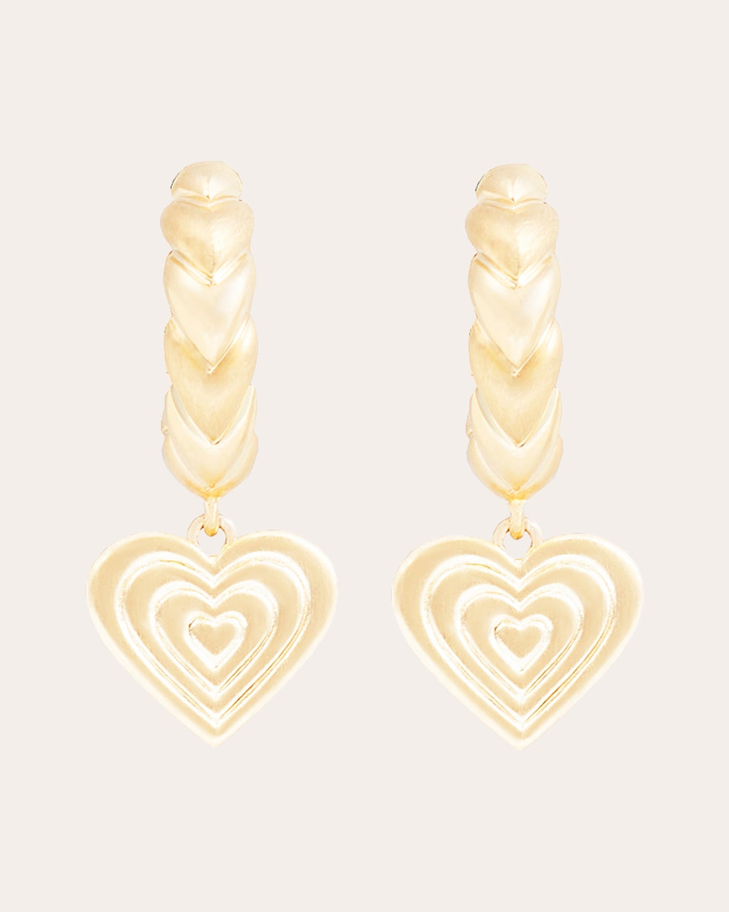 Juju Heart 14K Gold Pink Sapphire Charm Earrings