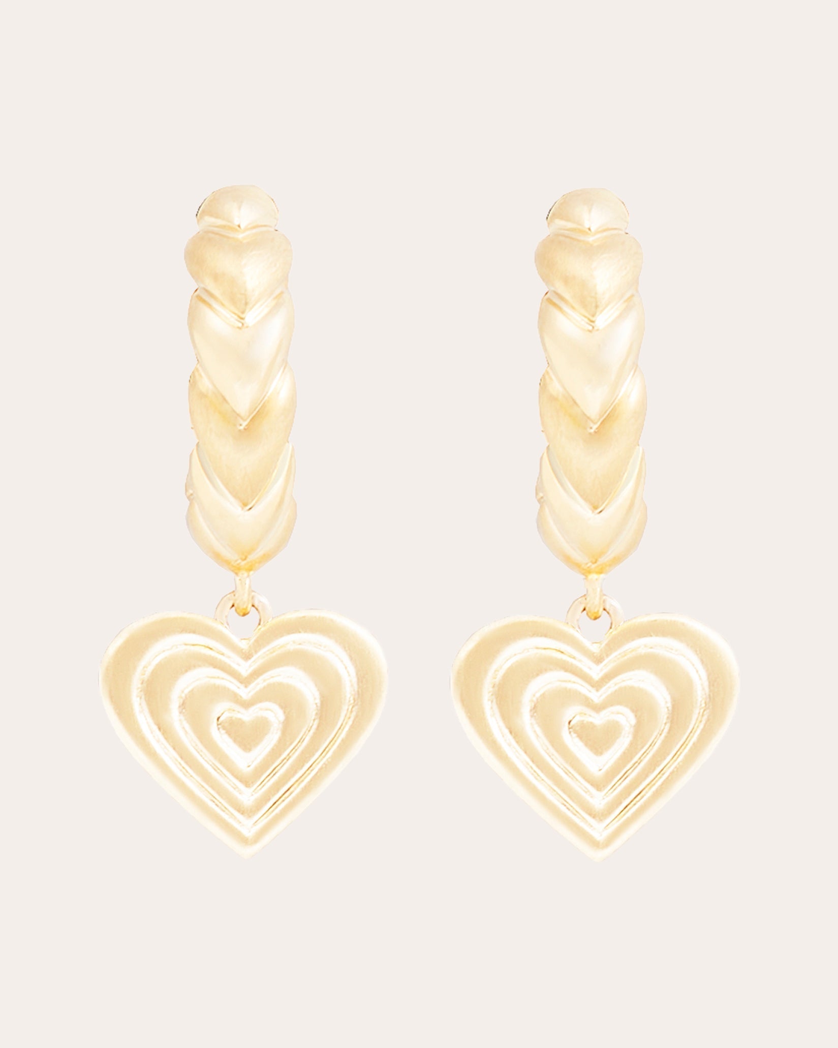 Juju Heart 14K Gold Pink Sapphire Charm Earrings