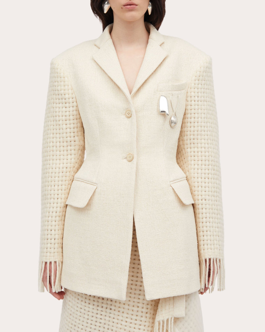 Juka Atelier Fringed Alpaca-Blend Blazer