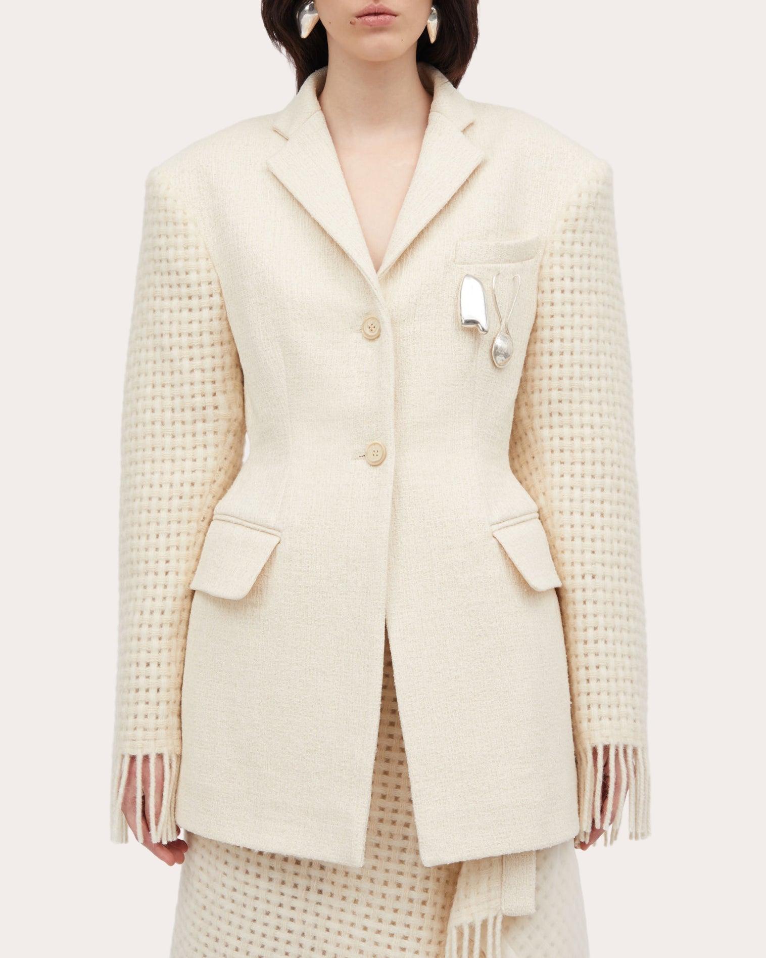 Juka Atelier Fringed Alpaca-Blend Blazer