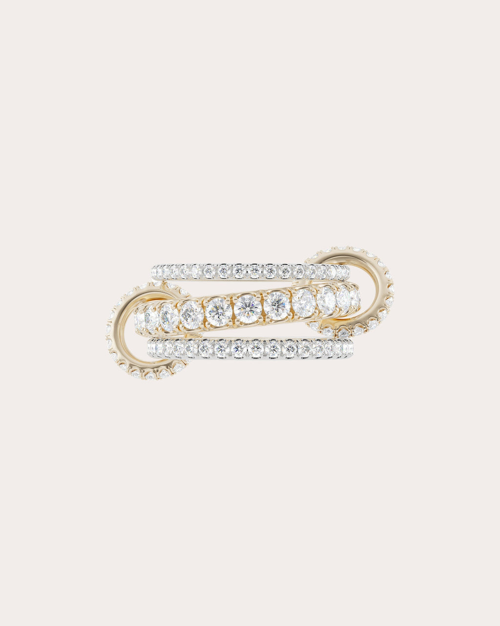 Junia 18K Two-Tone Gold Diamond Pavé Linked Rings