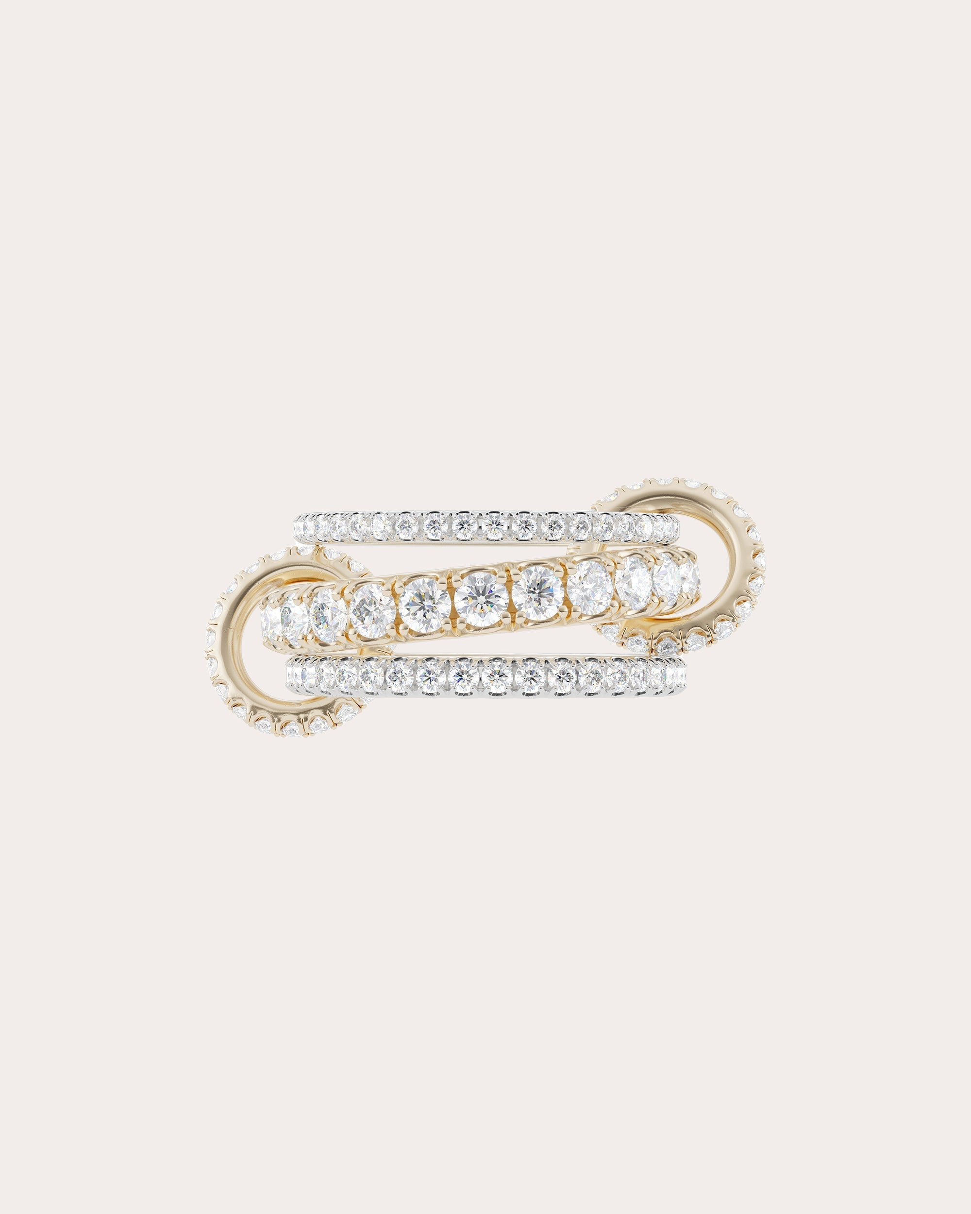 Junia 18K Two-Tone Gold Diamond Pavé Linked Rings