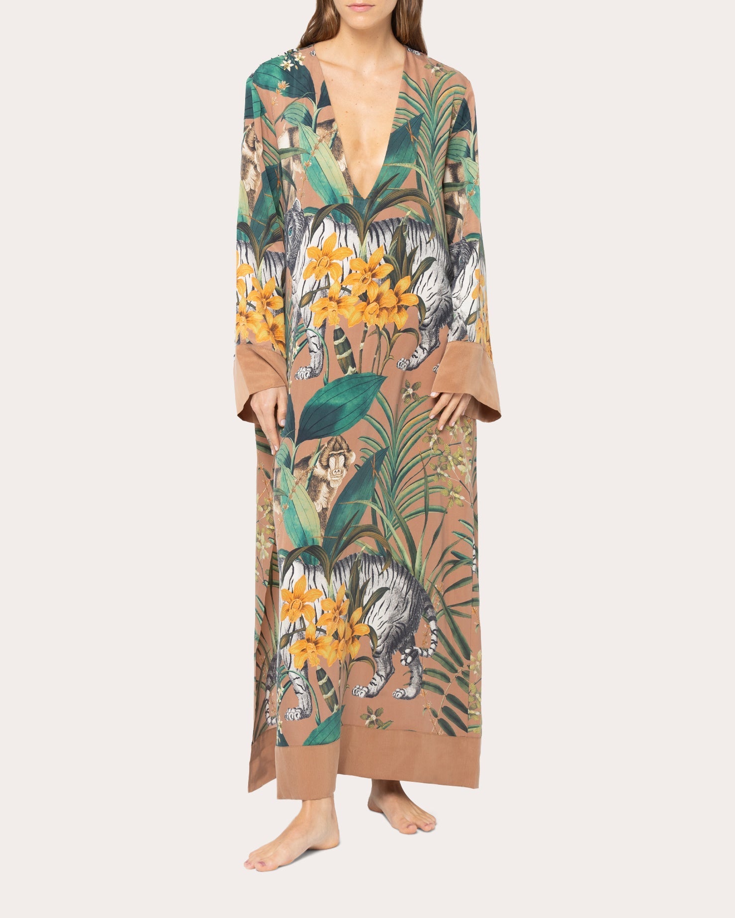 Serengeti Printed Satin Maxi Dress