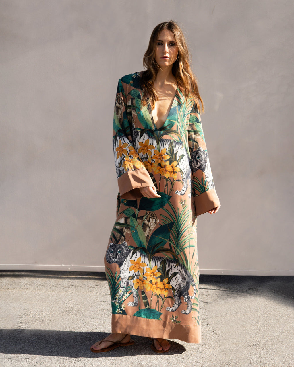 Serengeti Printed Satin Maxi Dress