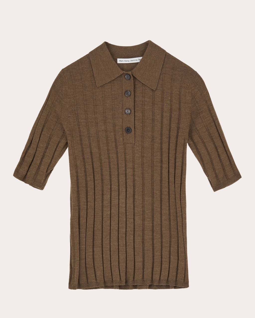 Kino Ribbed Wool Polo Top