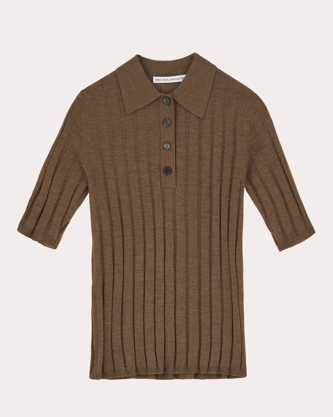 Kino Ribbed Wool Polo Top