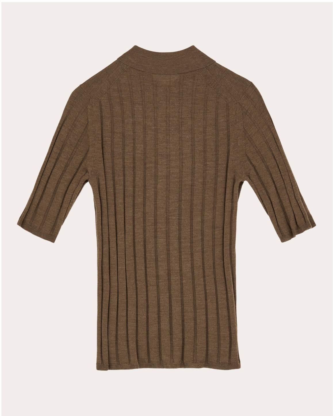 Kino Ribbed Wool Polo Top