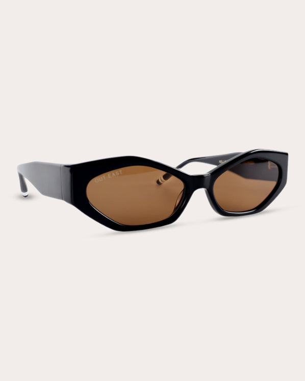 Kellis Toffee Slim Hexagonal Sunglasses