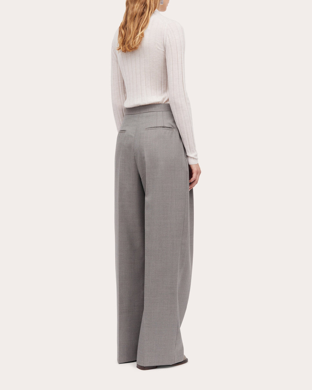 Priscilla Pleated Wool-Twill Pants
