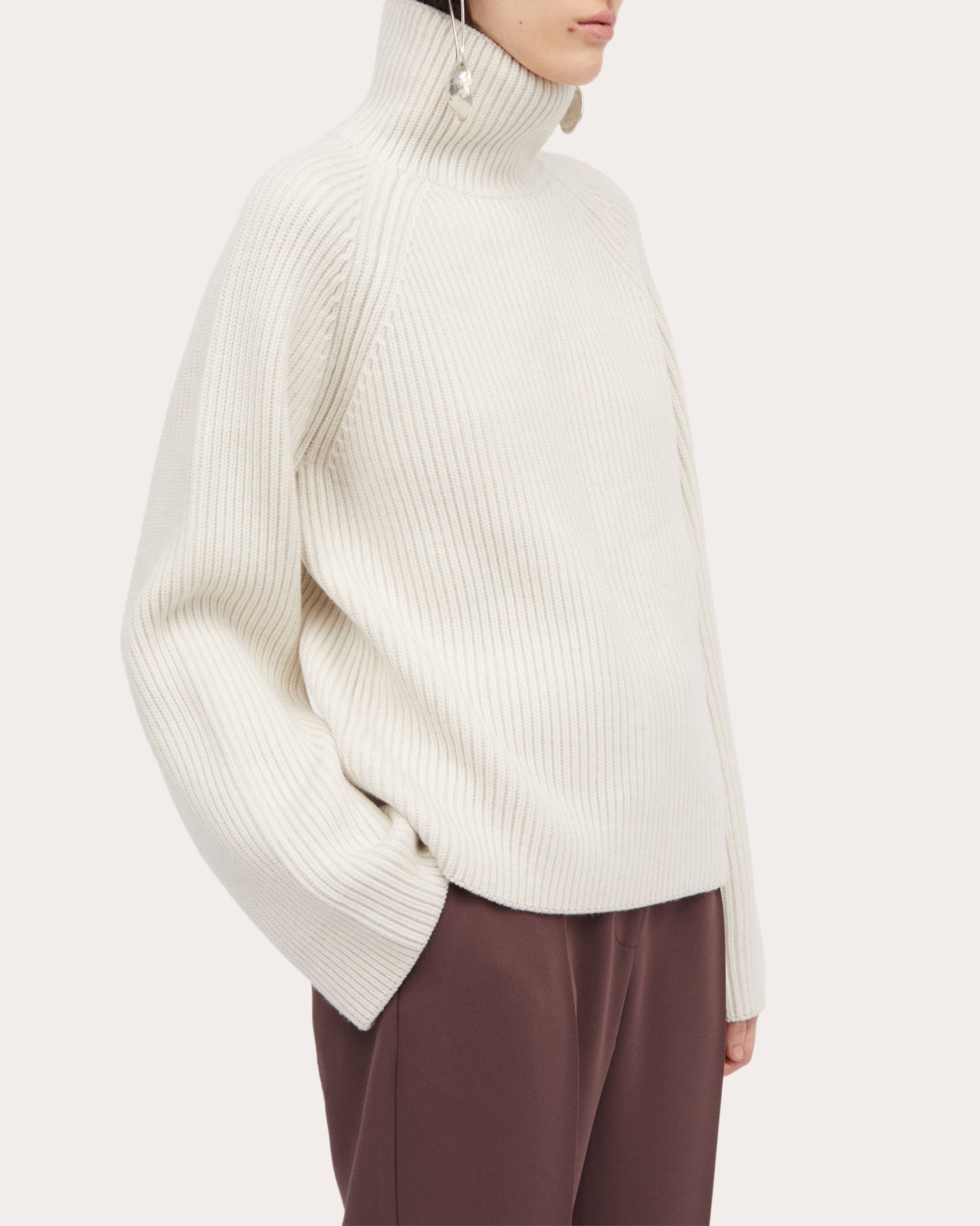 Kornelle Ribbed Wool Turtleneck Sweater