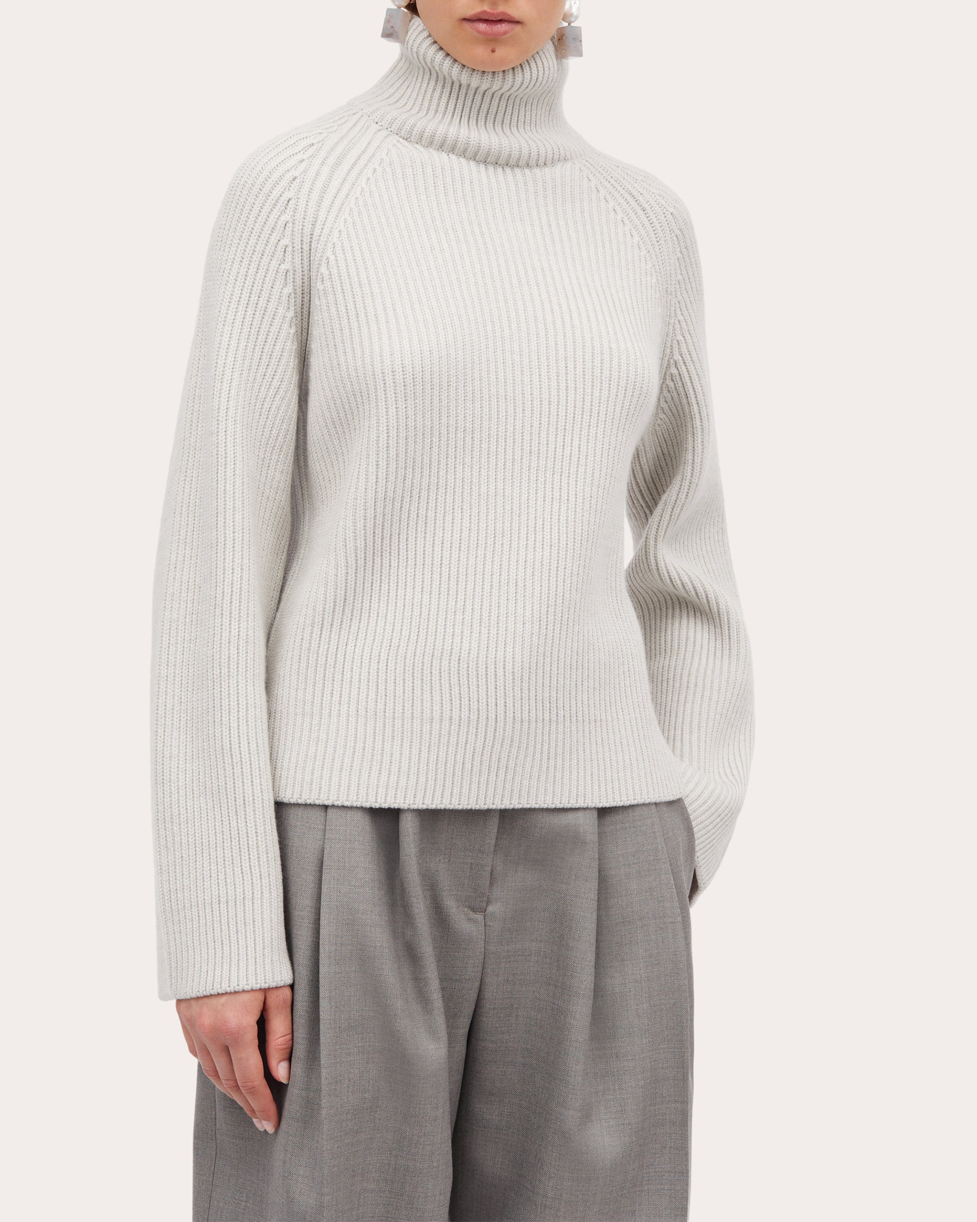 Kornelle Ribbed Wool Turtleneck Sweater