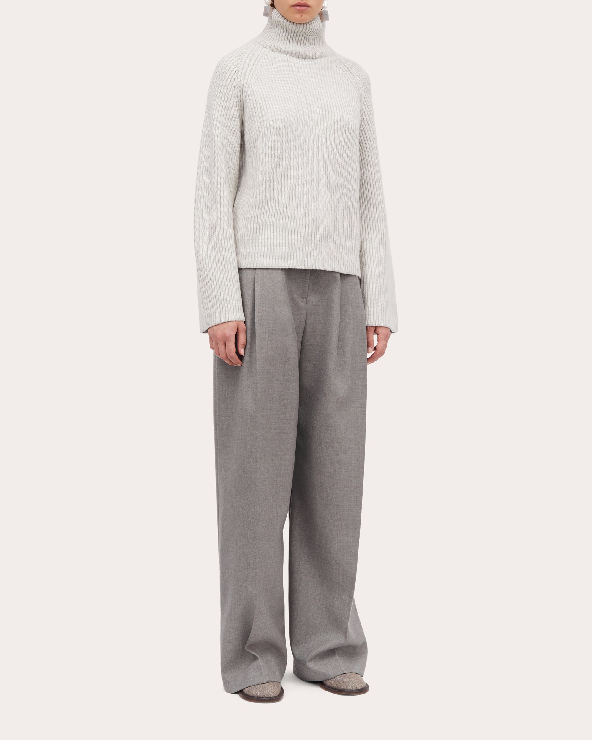Kornelle Ribbed Wool Turtleneck Sweater