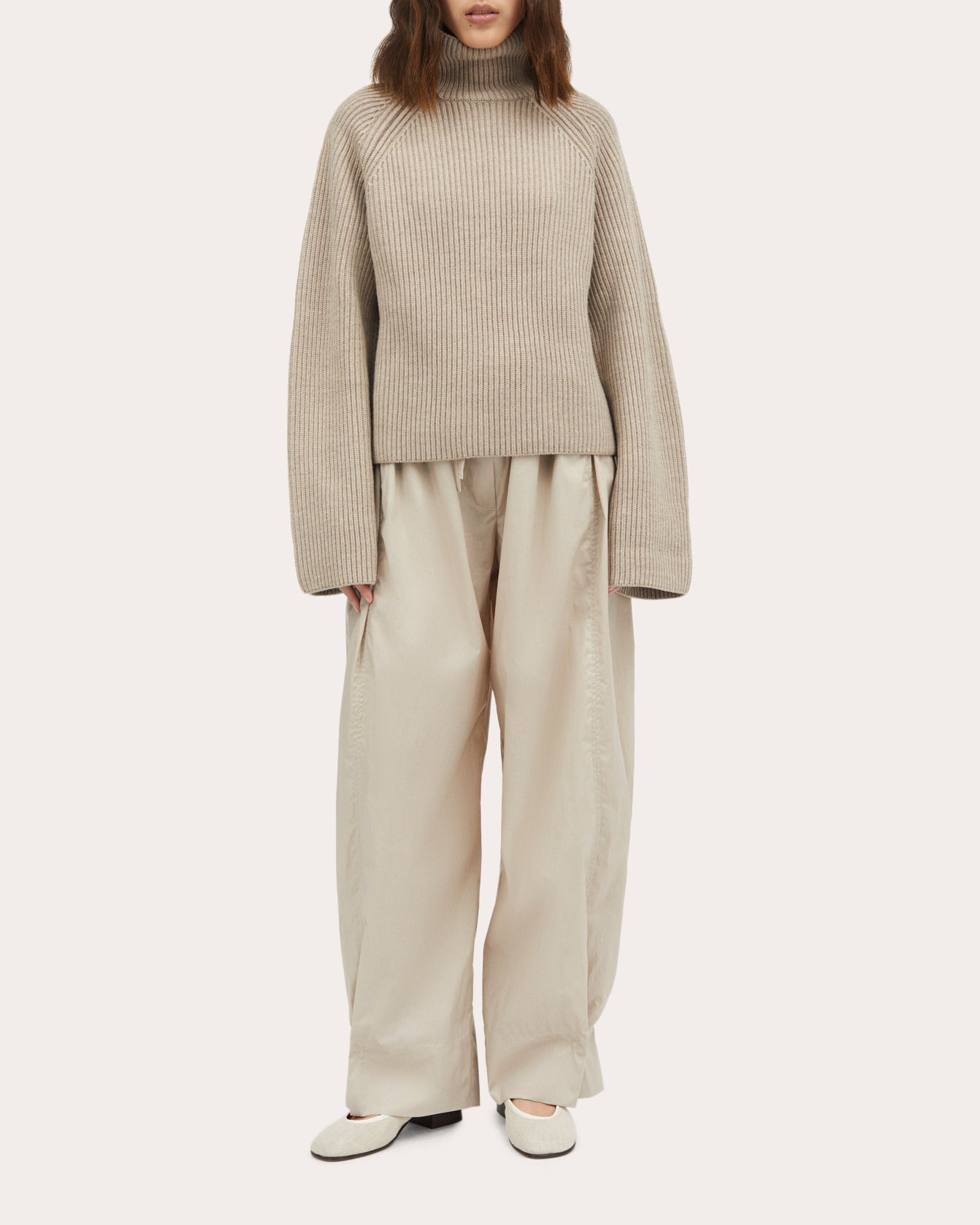 Kornelle Ribbed Wool Turtleneck Sweater