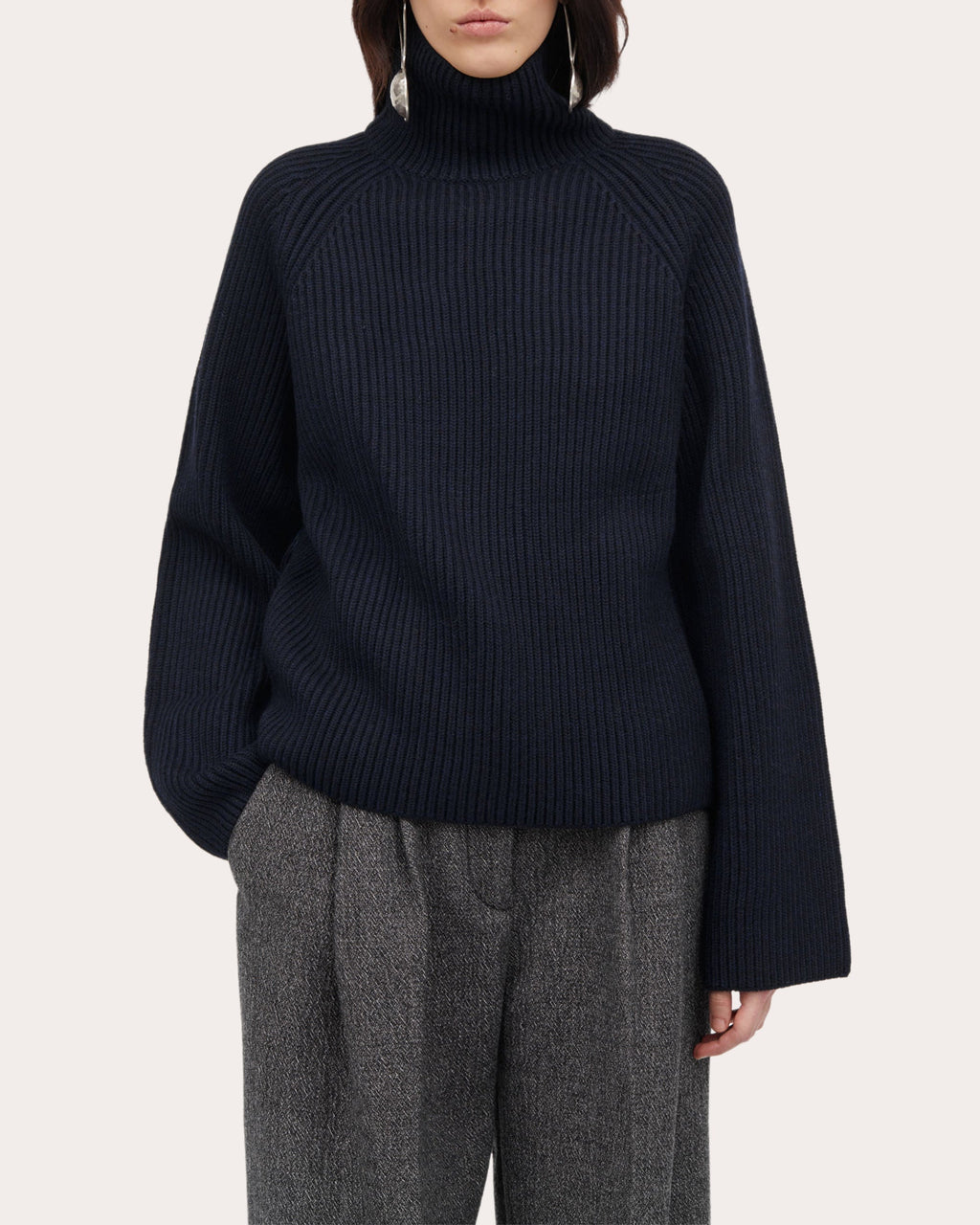 Kornelle Ribbed Wool Turtleneck Sweater