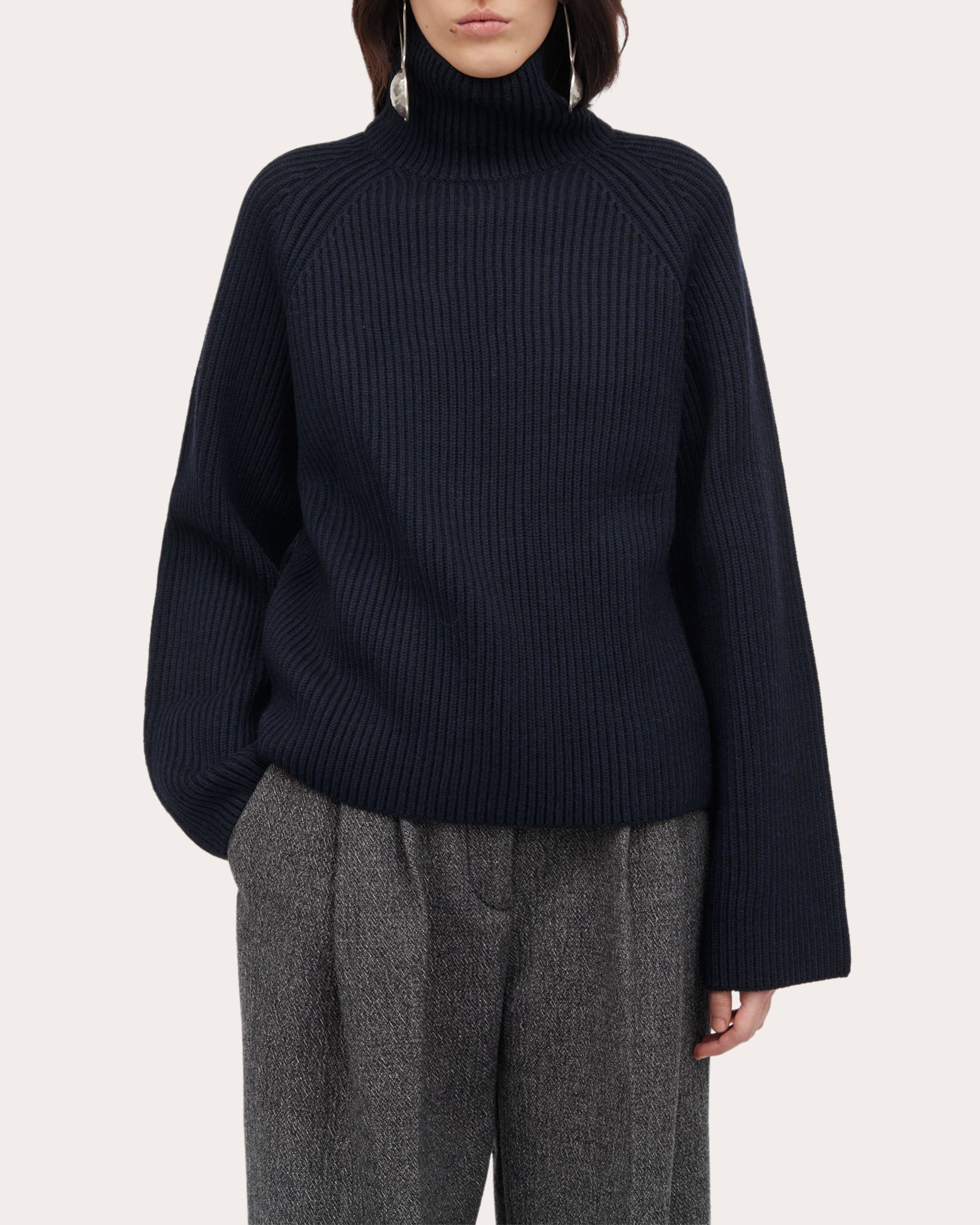 Kornelle Ribbed Wool Turtleneck Sweater
