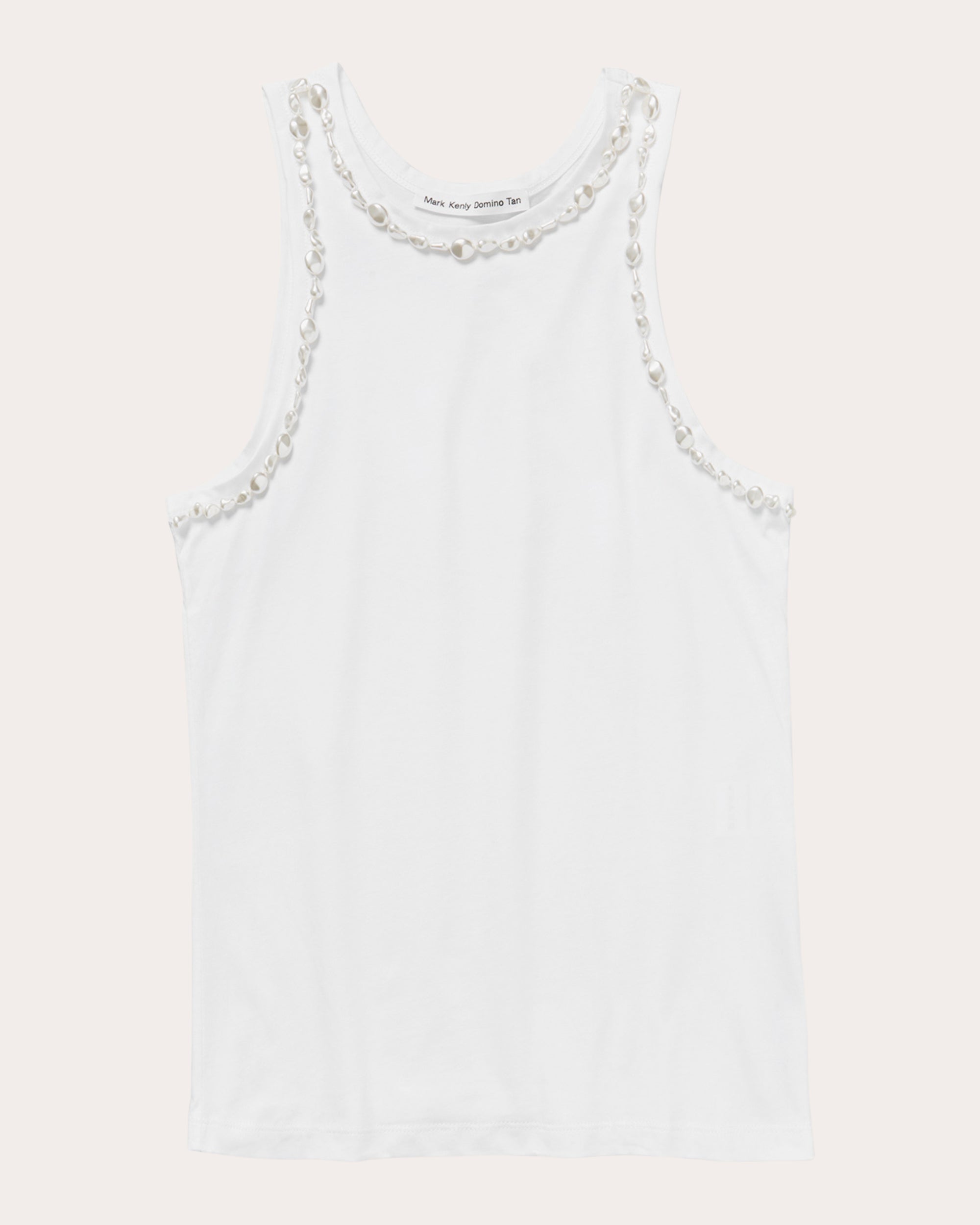 Lea Atelier Embellished Cotton Tank