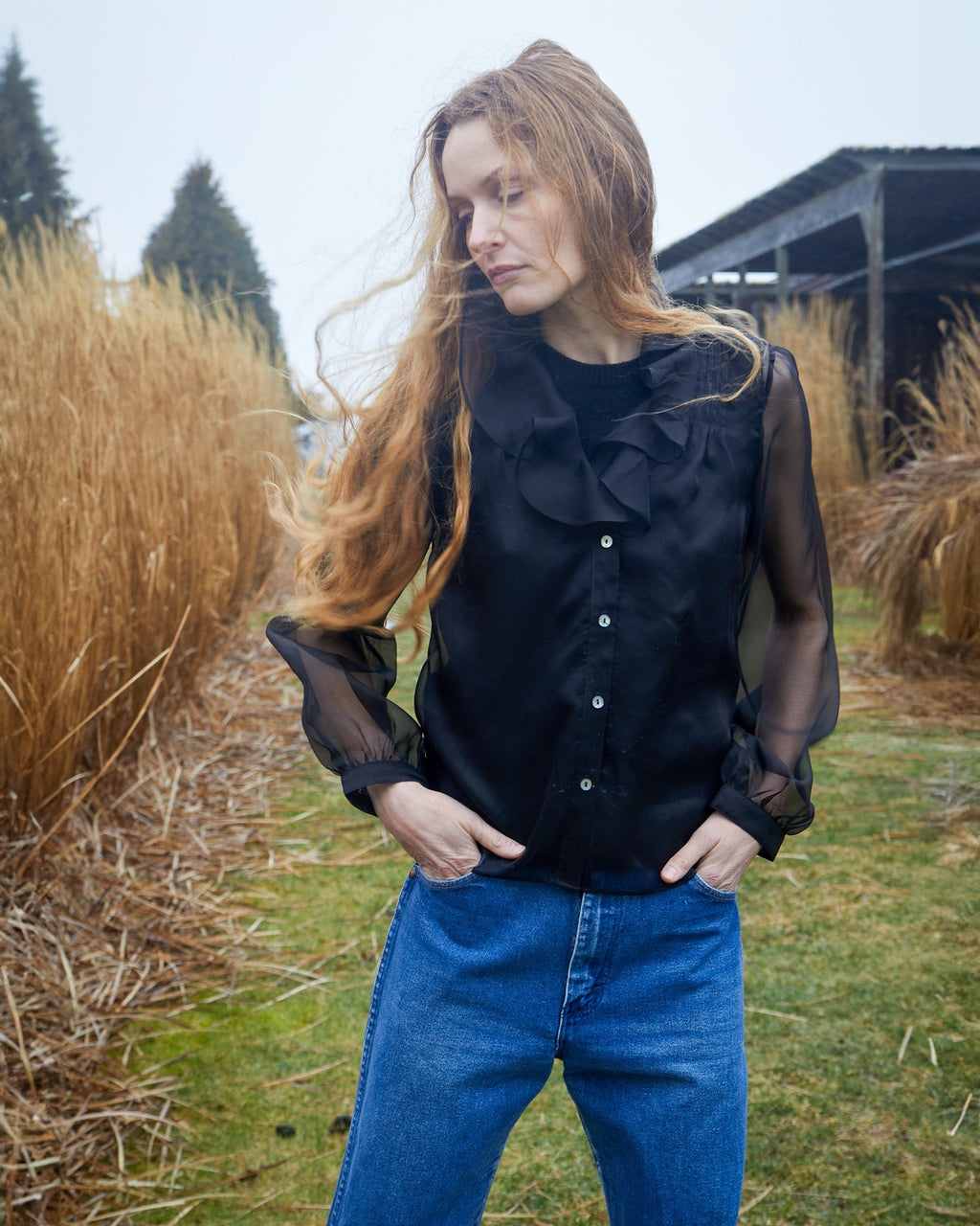 Odette Silk-Organza Top