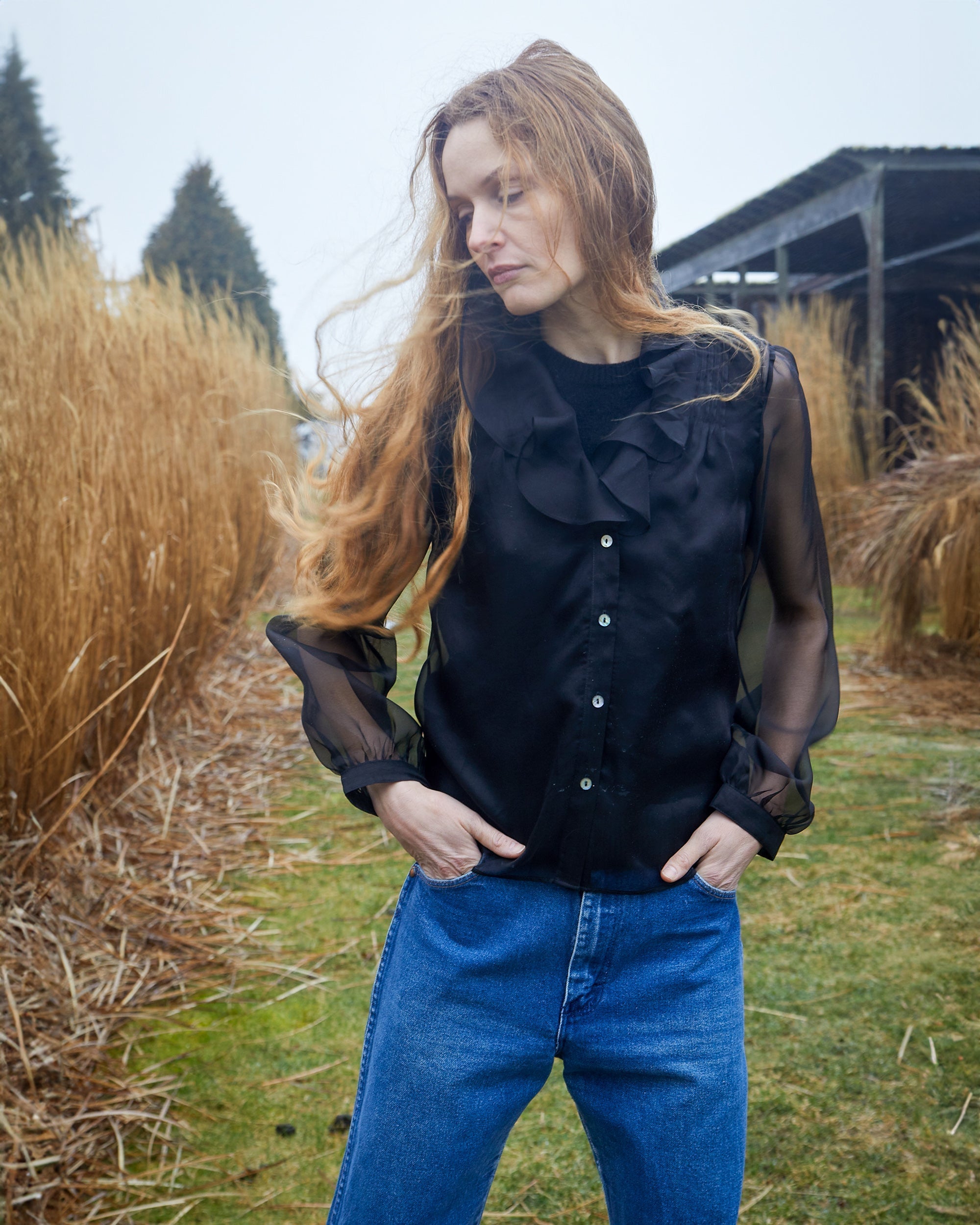 Odette Silk-Organza Top