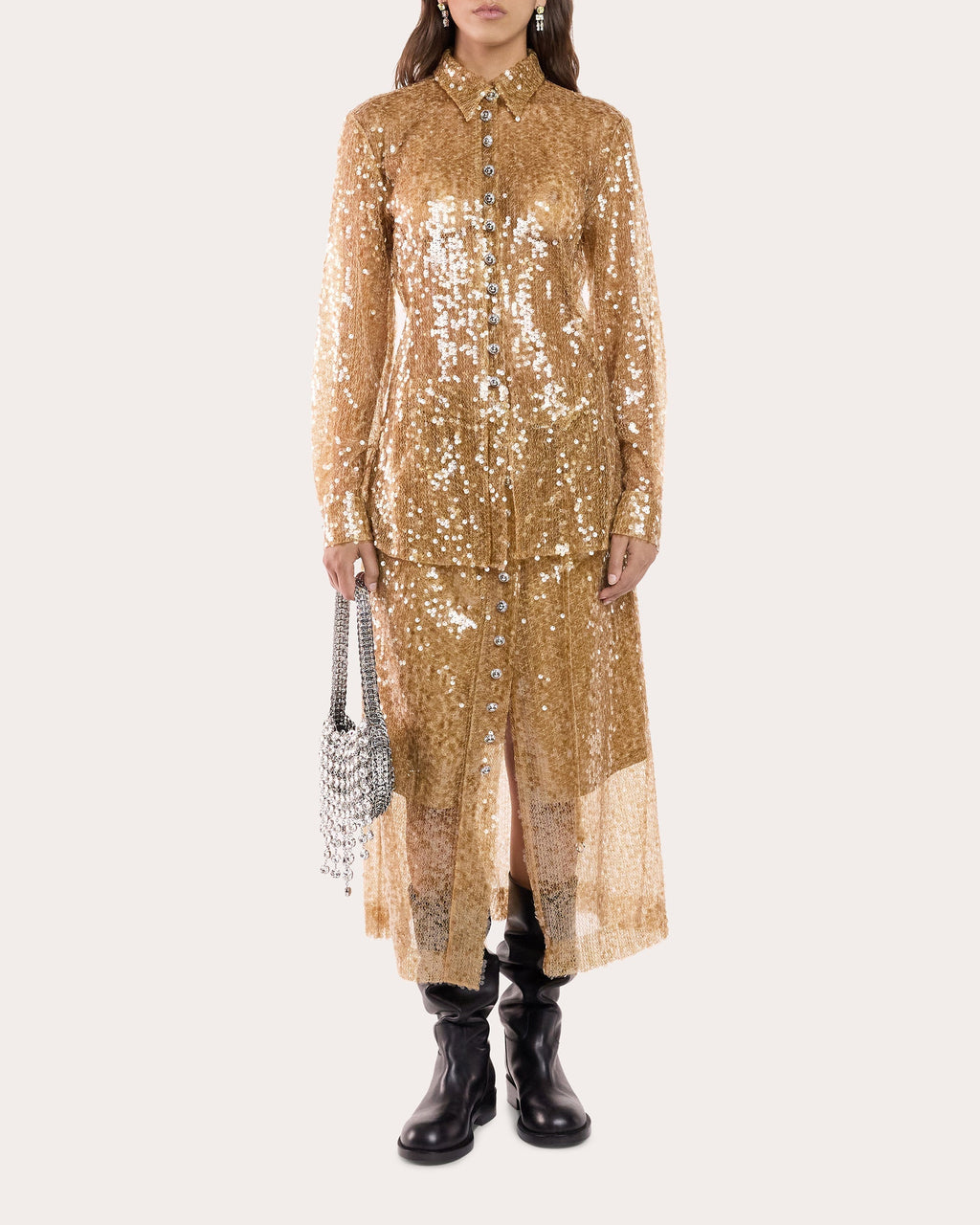 Embellished Sequin-Embroidered Shirt